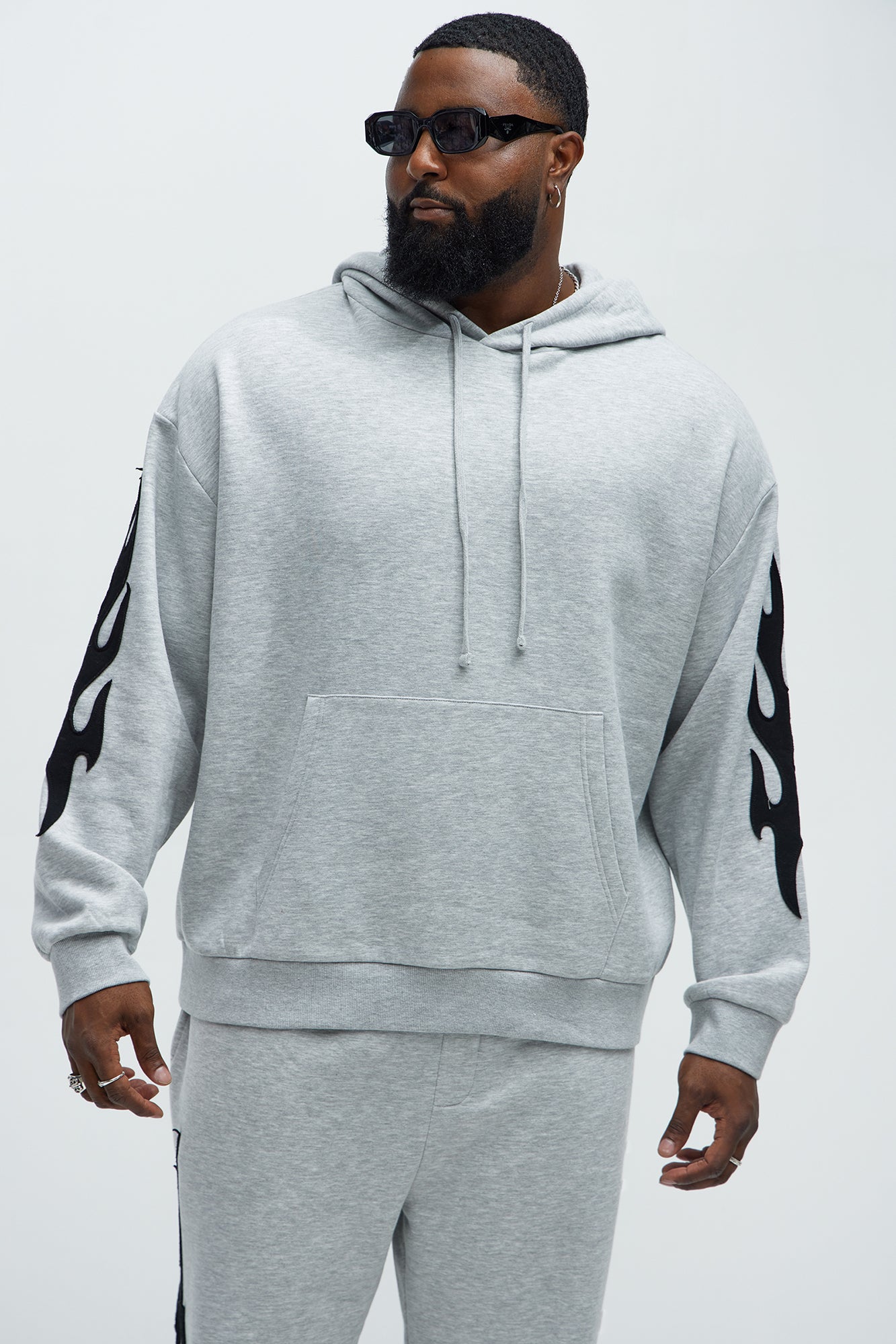 Flame Time Tayson Hoodie - Heather Grey