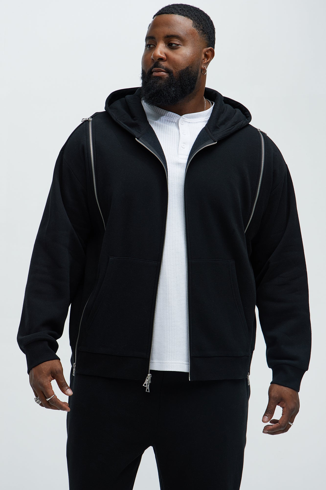 Tayson Stay Away Zip Up Hoodie - Black