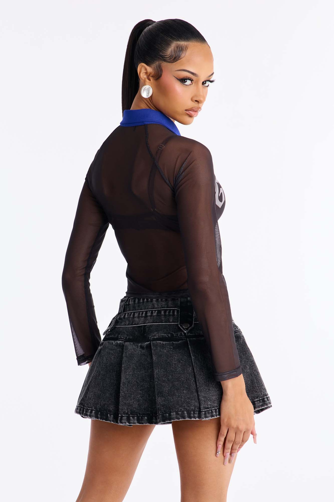 Gothic Angel Mesh Polo - Black