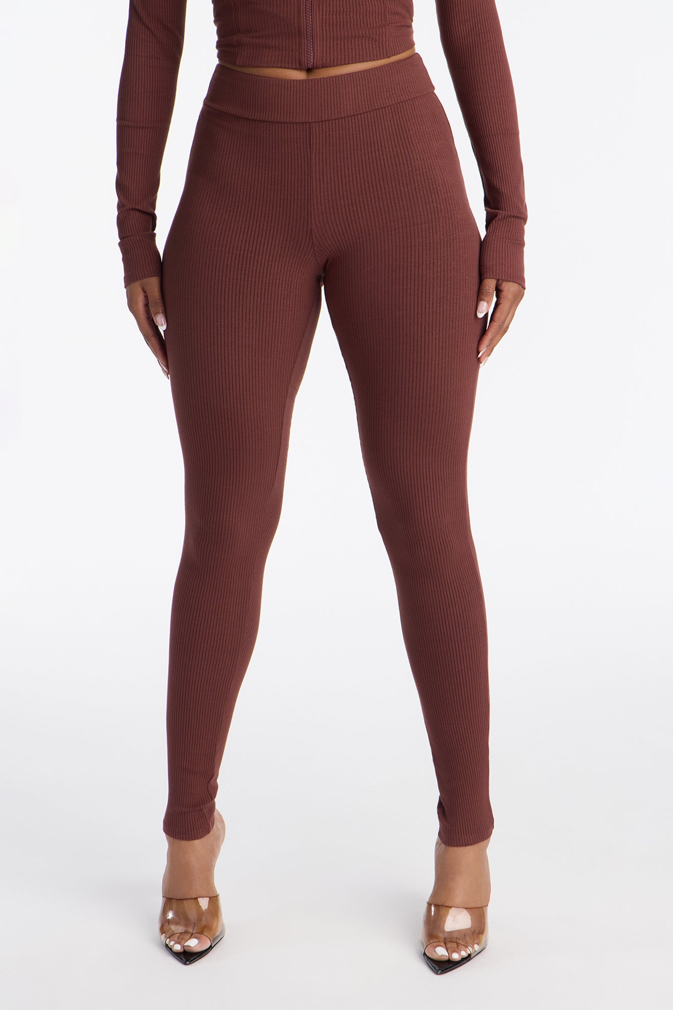 Mia Ruched Snatched Leggings - Brown