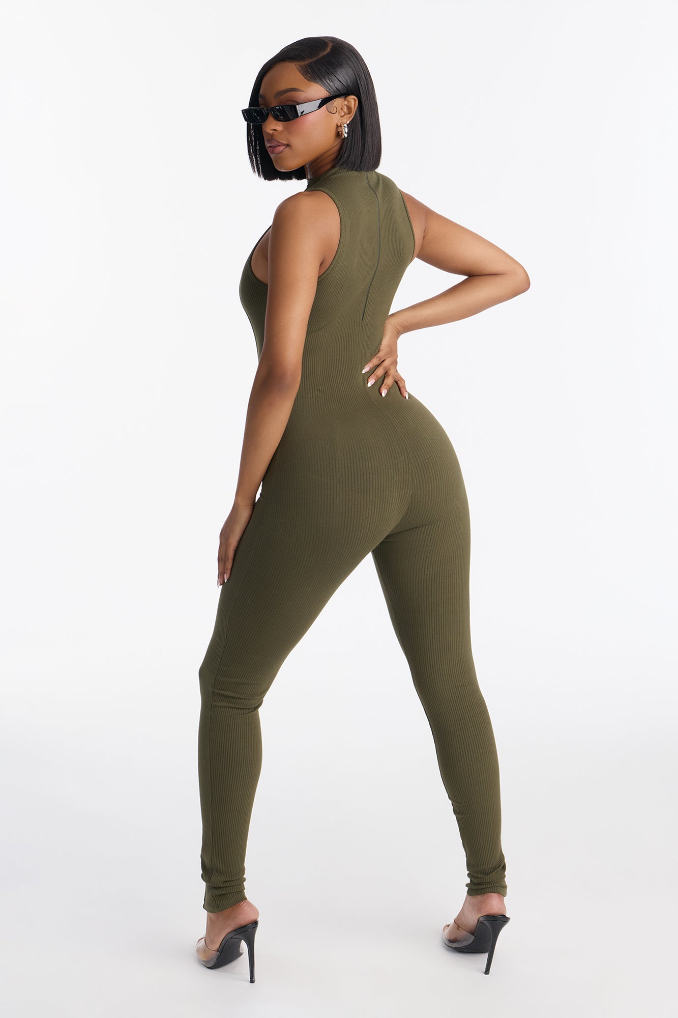 Nina Snatched Jumpsuit - Olive