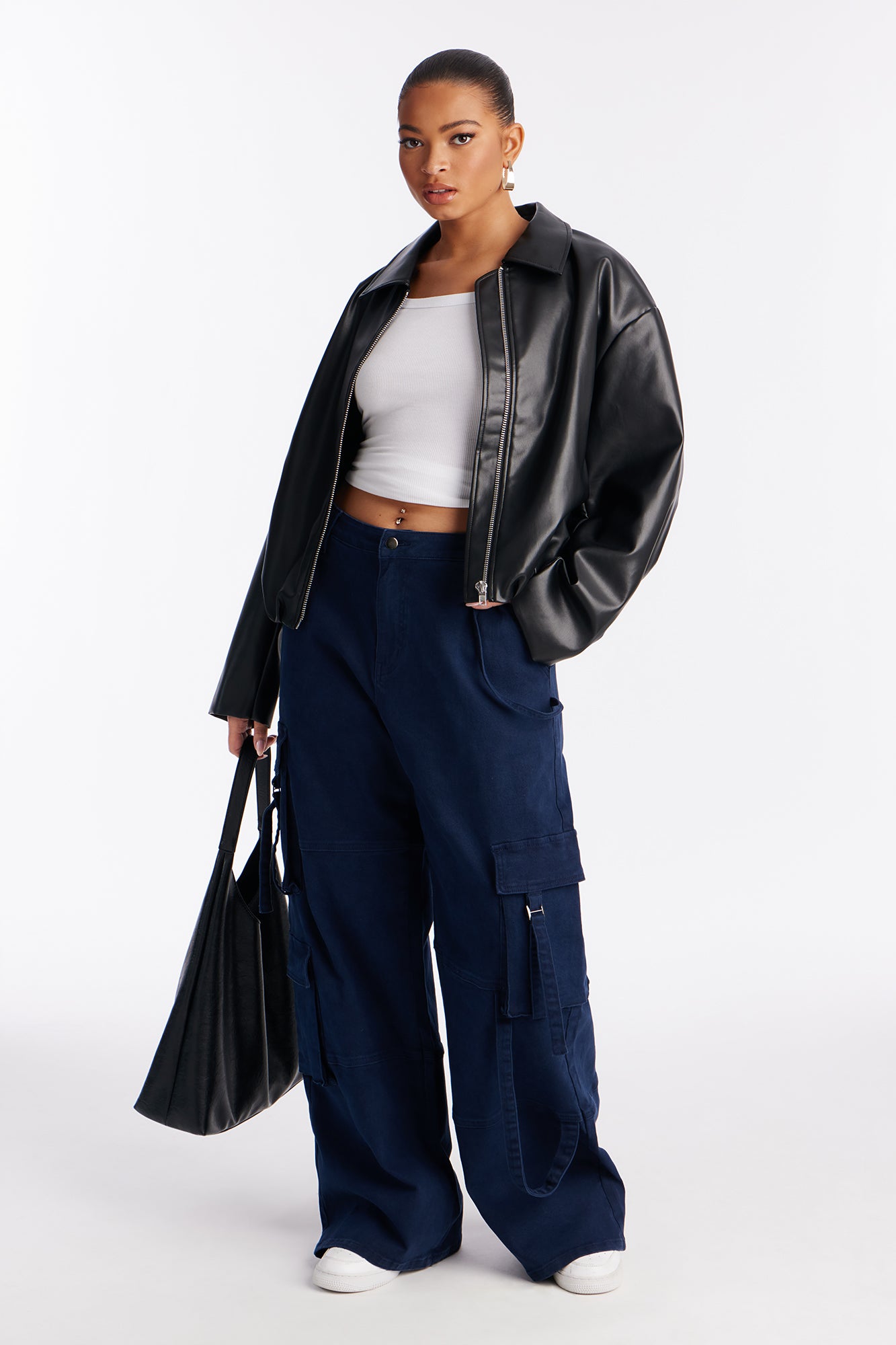 Desi Mineral Wash Cargo Pant - Navy