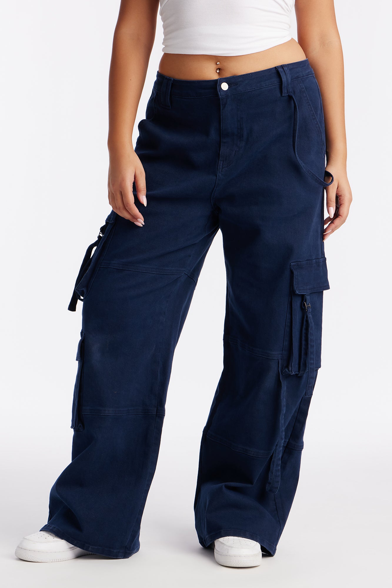 Desi Mineral Wash Cargo Pant - Navy