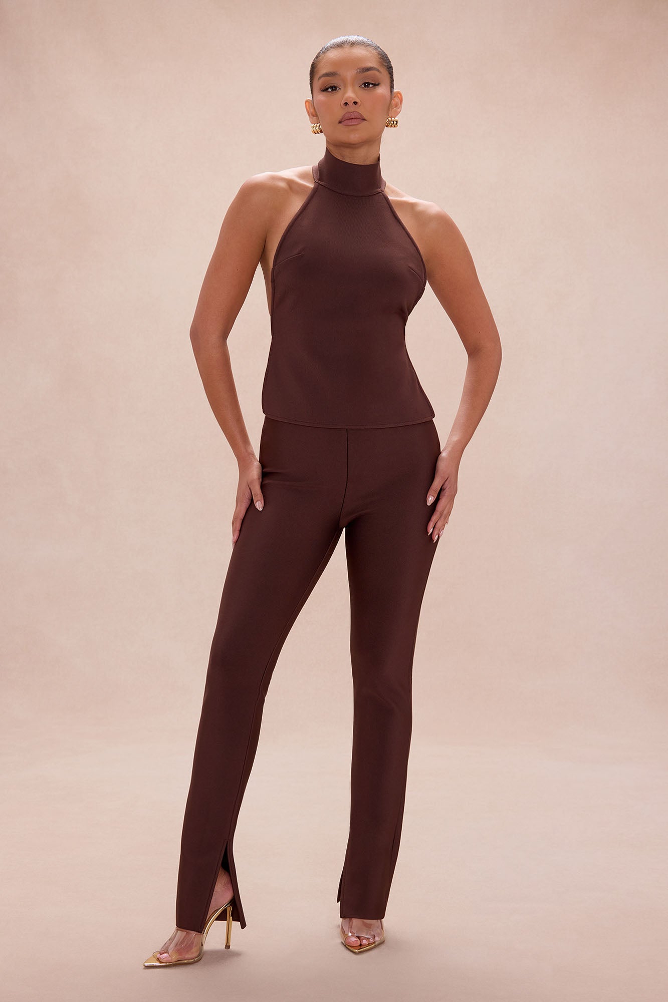 Jayden Backless Bandage Top - Chocolate