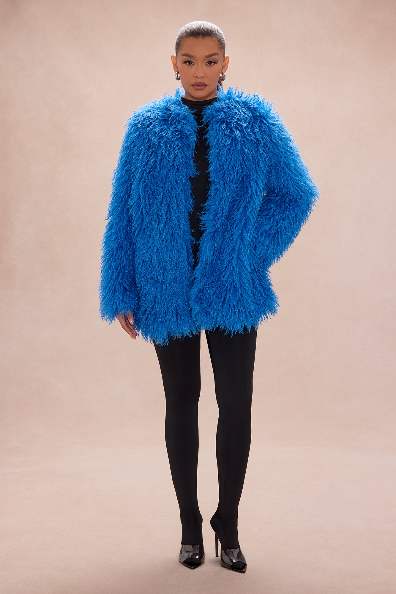Aubrie Faux Fur Jacket - Blue