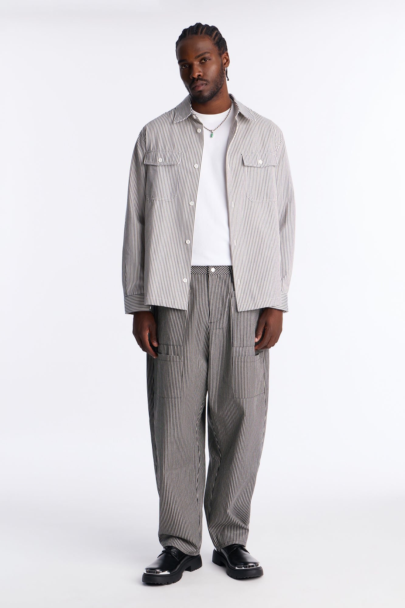 Balloon Fit Tokyo Drift Striped Pant - Black