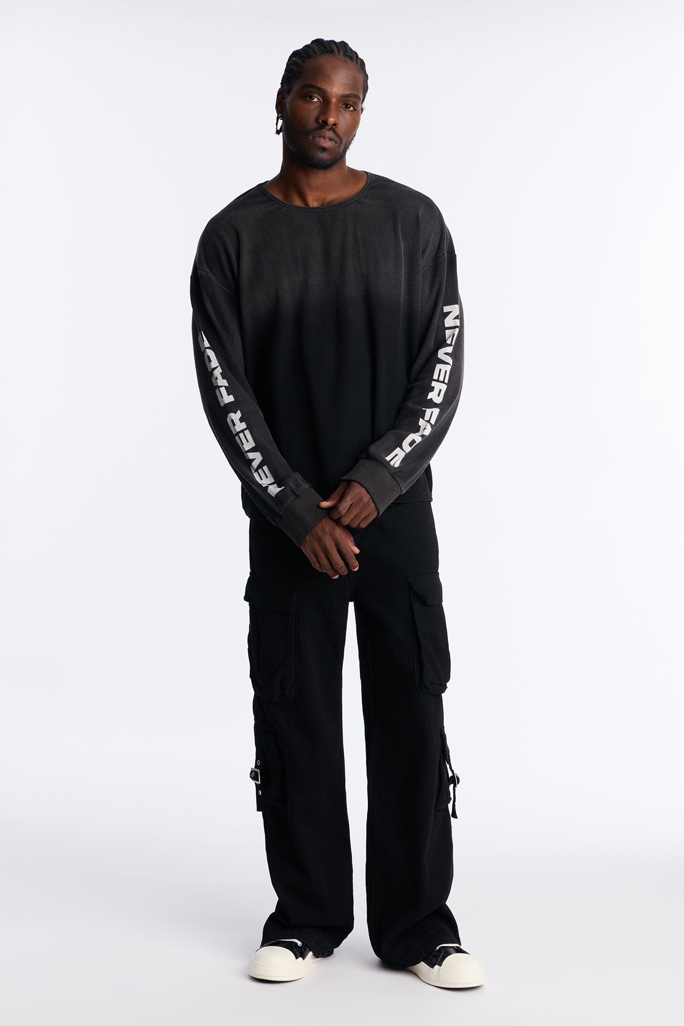 Never Fade Long Sleeve Crewneck - Black