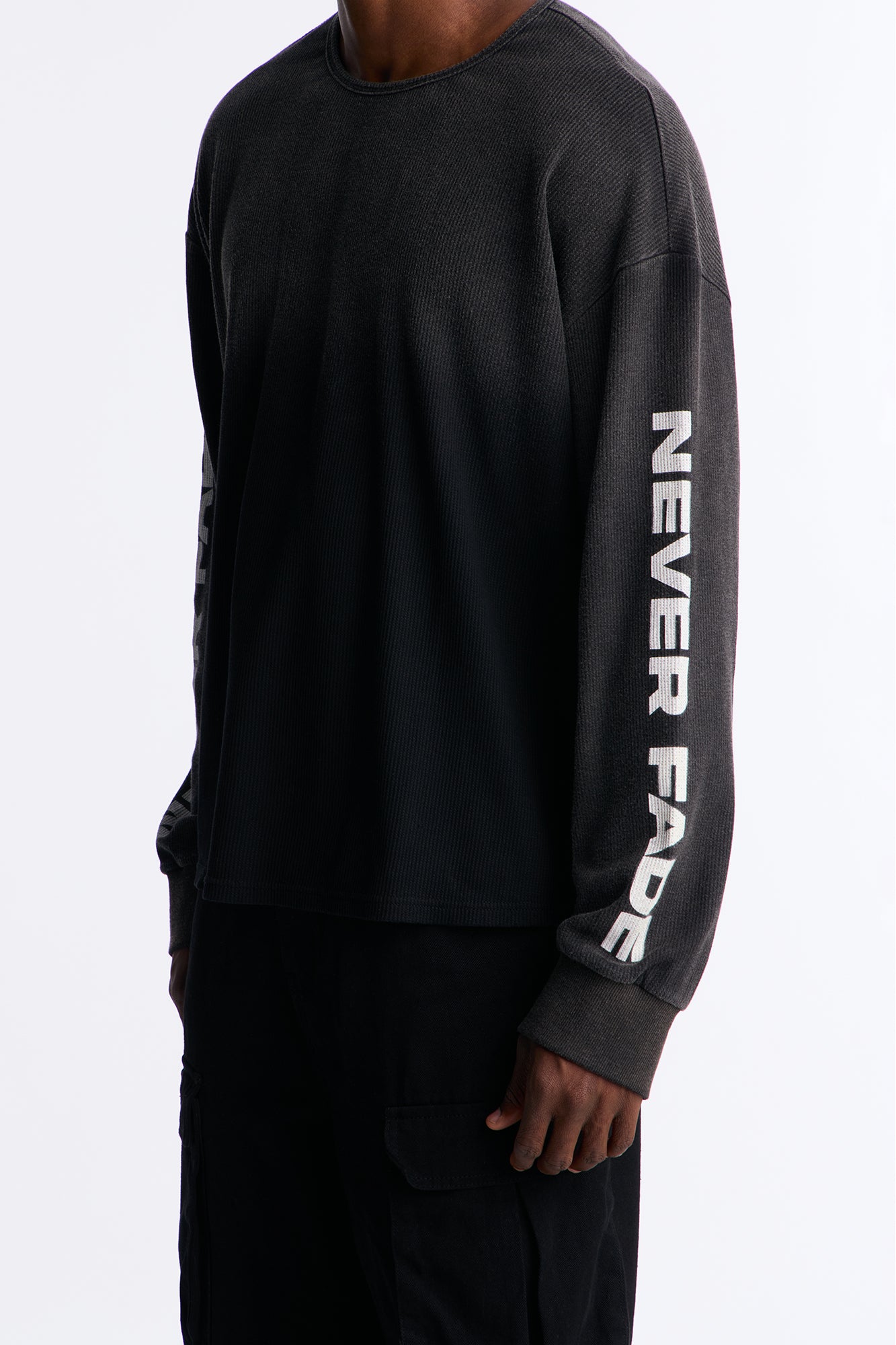 Never Fade Long Sleeve Crewneck - Black