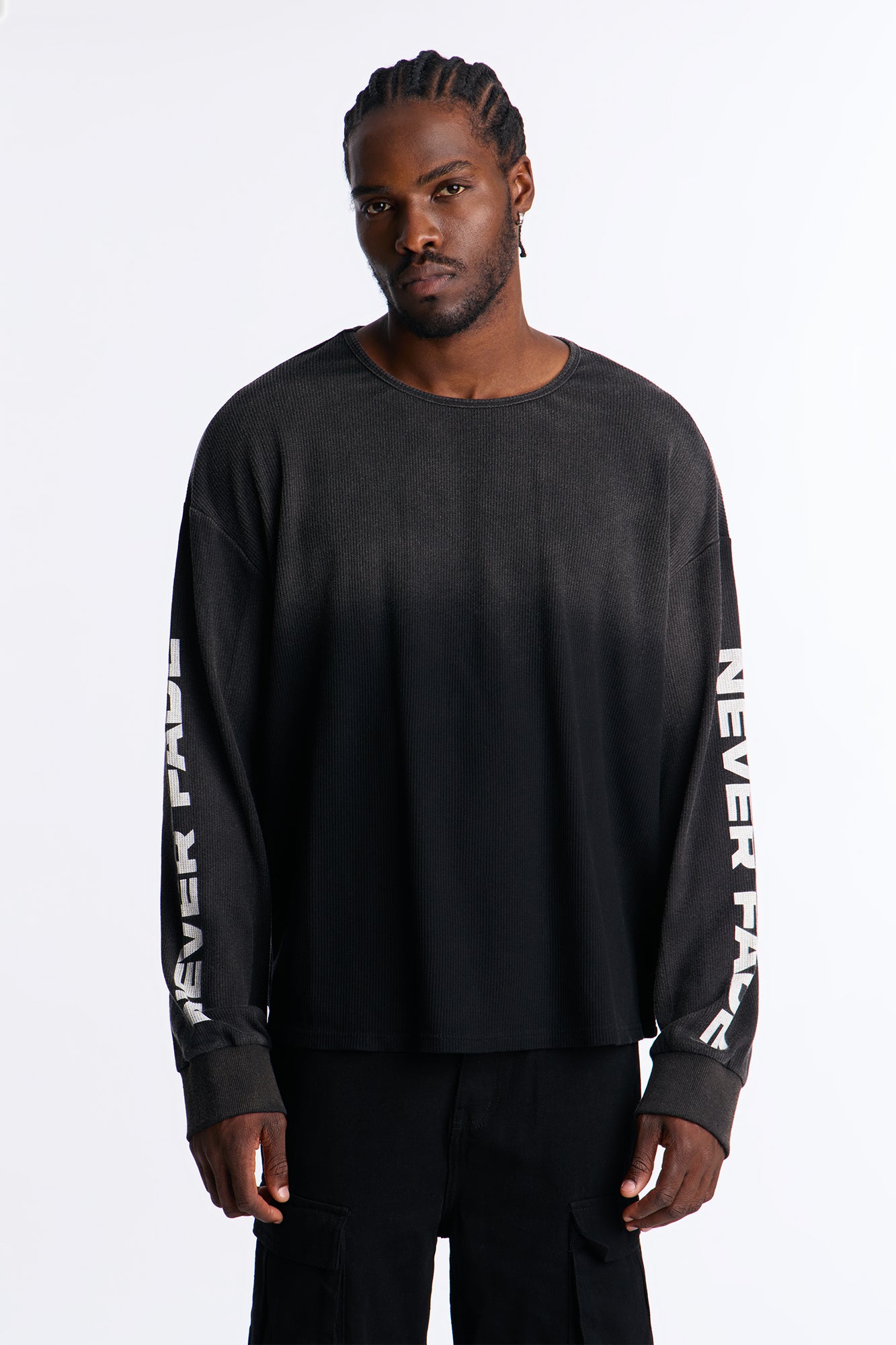 Never Fade Long Sleeve Crewneck - Black