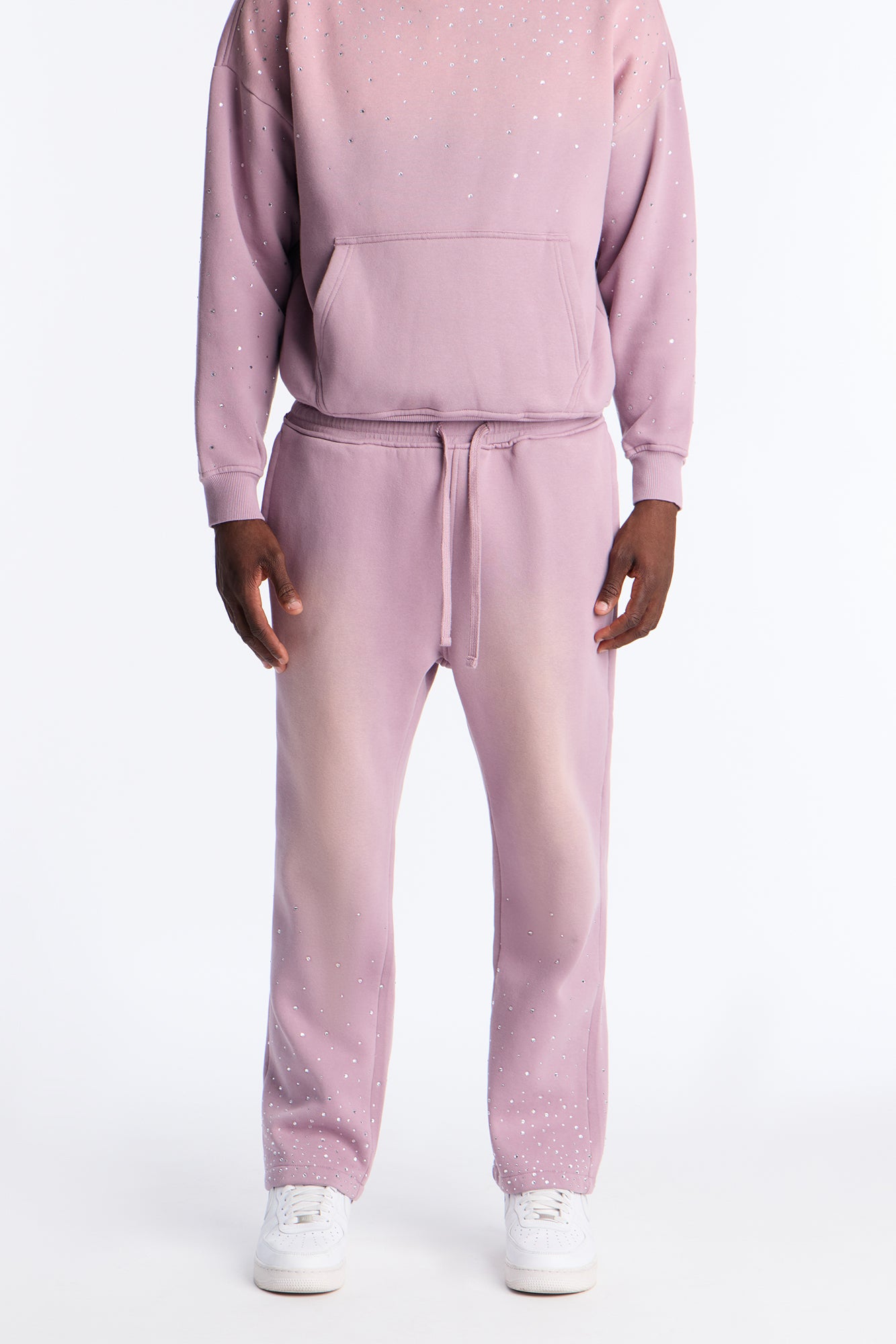 Run Them Rhinestones Relaxed Sweatpants - Pink
