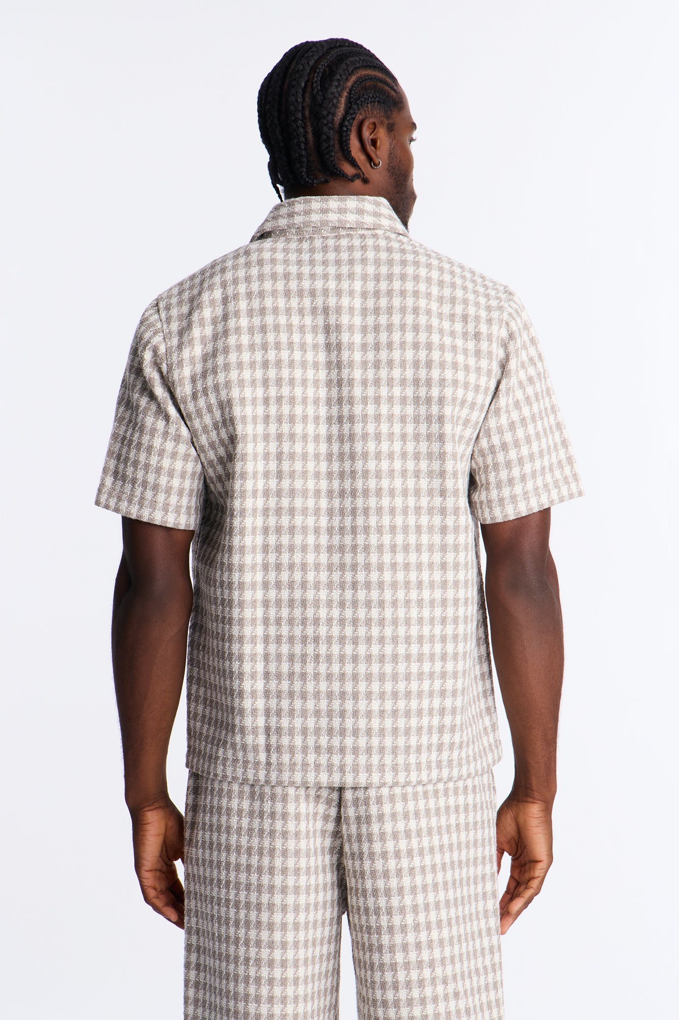 Ludlow Checkered Button Up Shirt - Taupe
