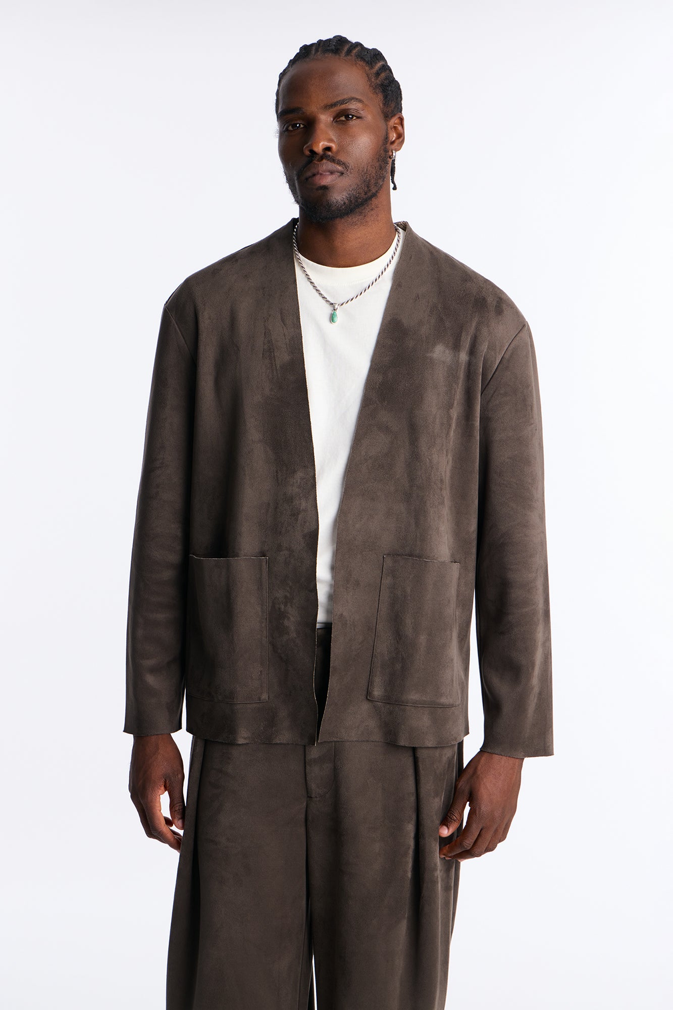 Noven Edge Suede Jacket - Grey