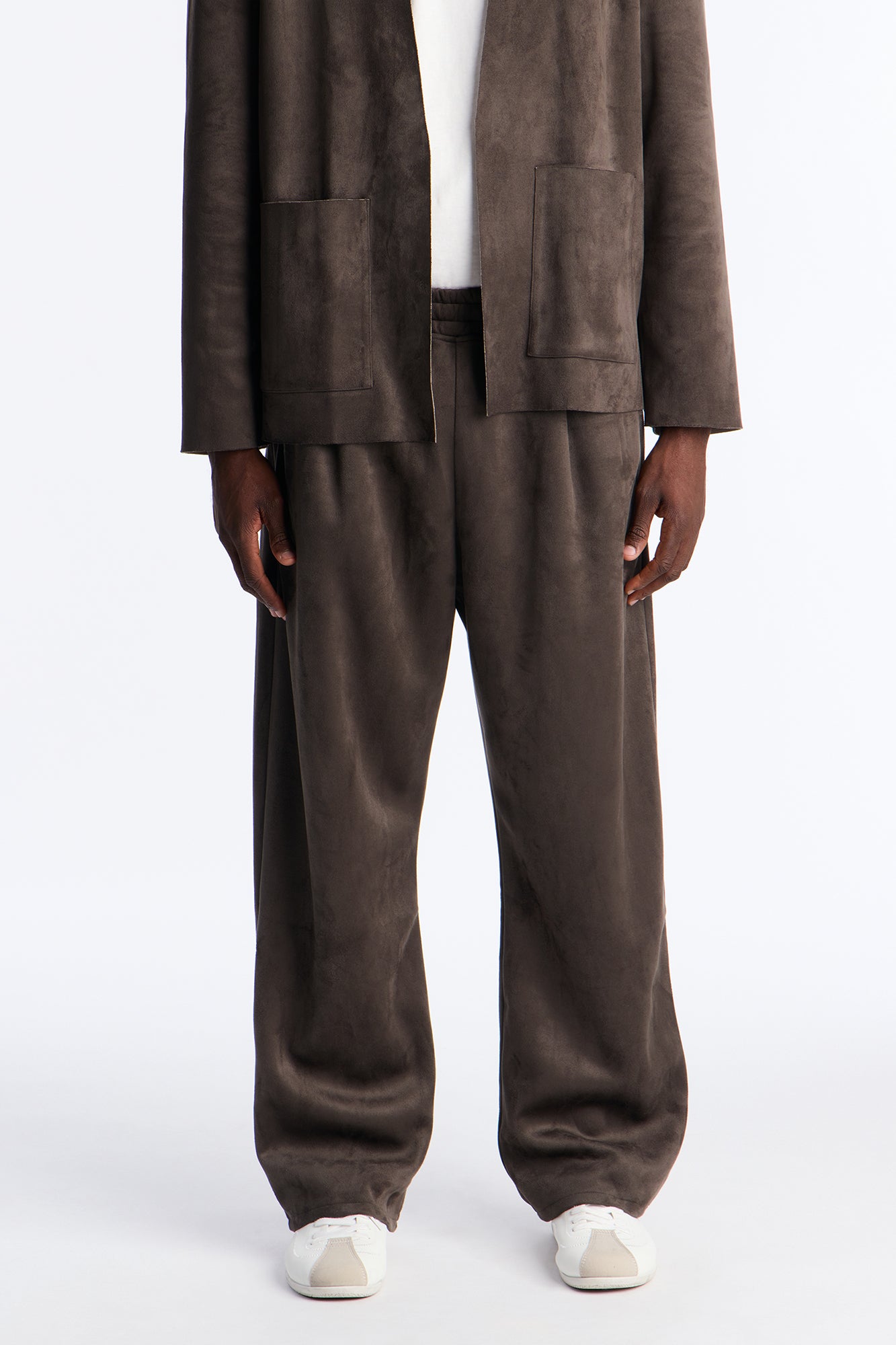 Noven Edge Suede Drawstring Pant - Grey