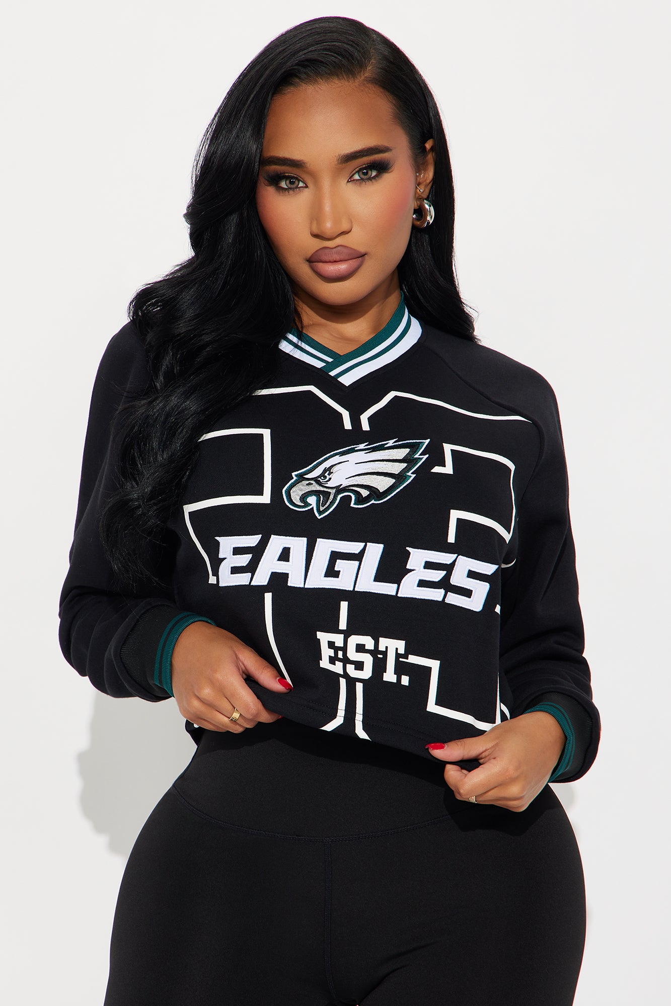 Line Of Scrimmage Eagles Sweatshirt - Black