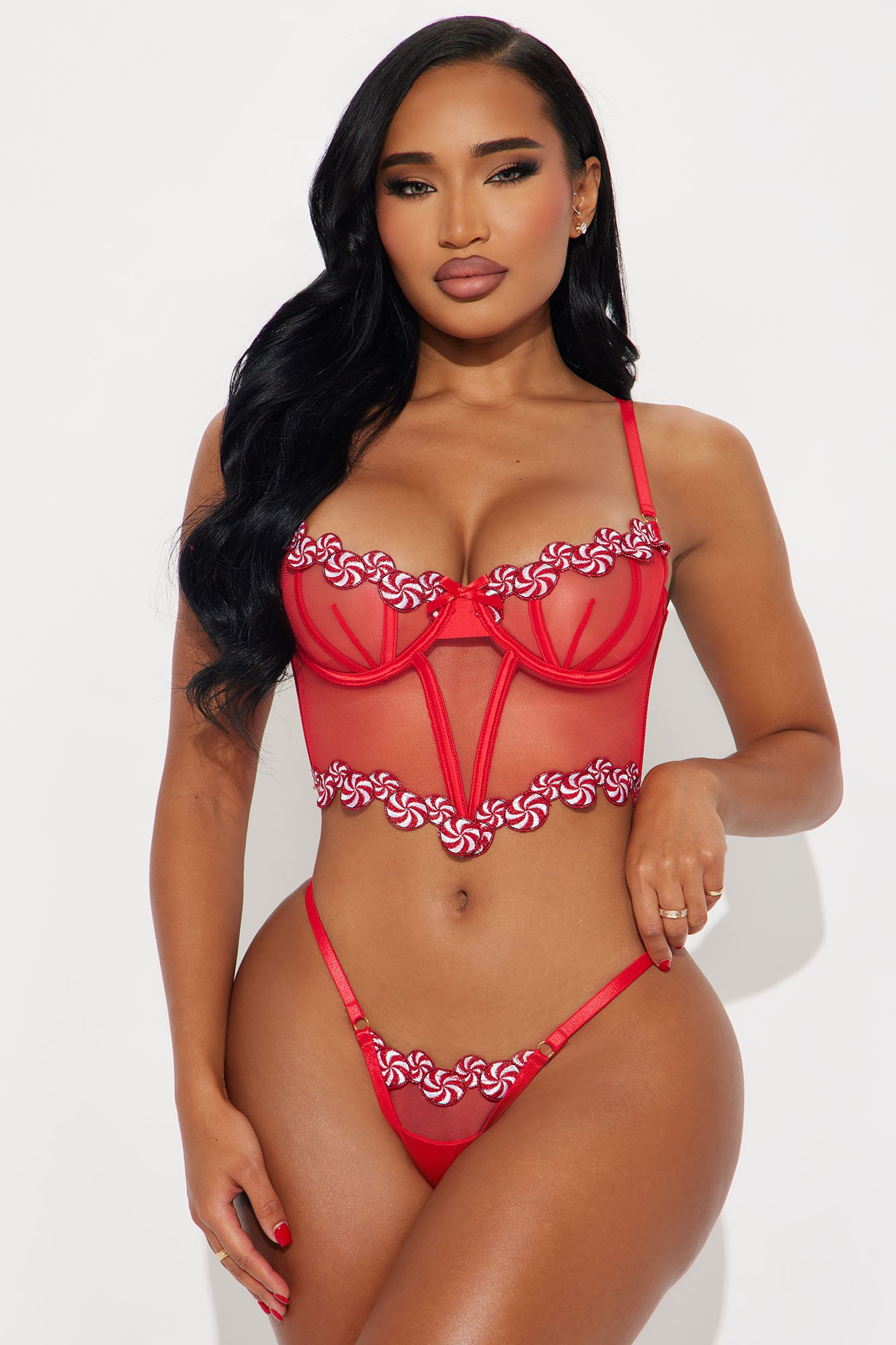 Swirling For You Bustier Set - Red