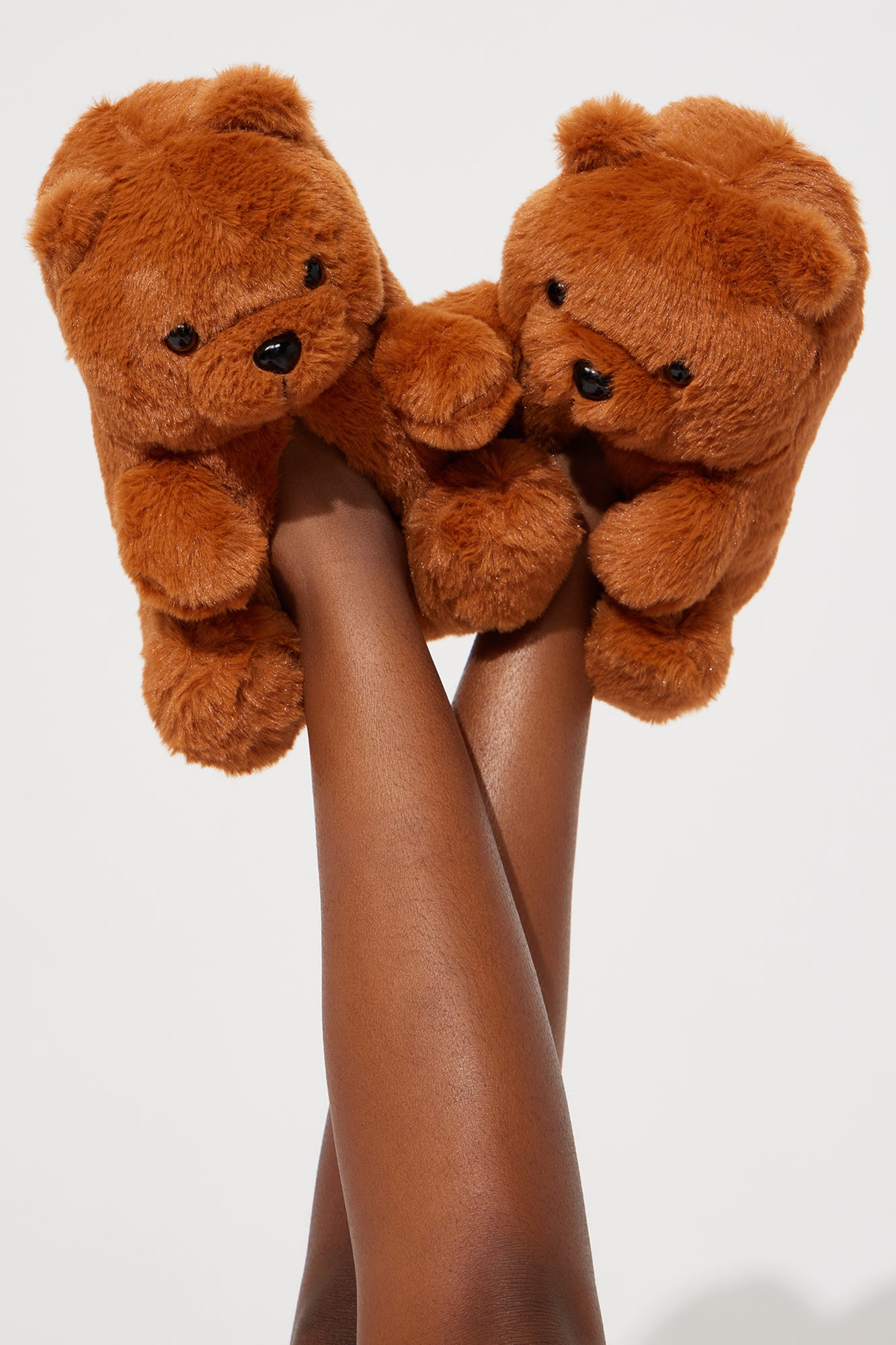 Mini Cute And Cuddly Teddy Bear Slippers - Tan