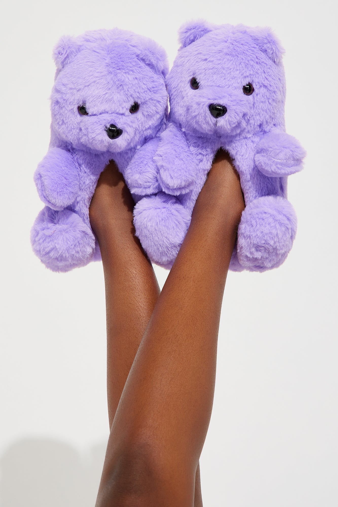 Mini Cute And Cuddly Teddy Bear Slippers - Purple