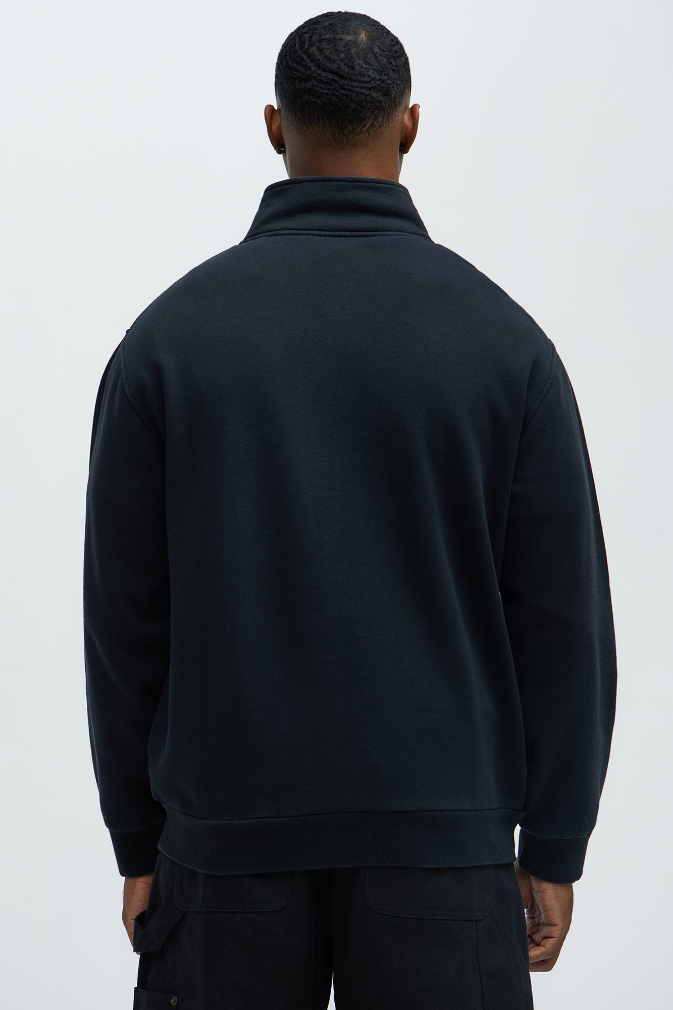 Tayson Die Rich Quarter Zip Sweatshirt - Black Wash