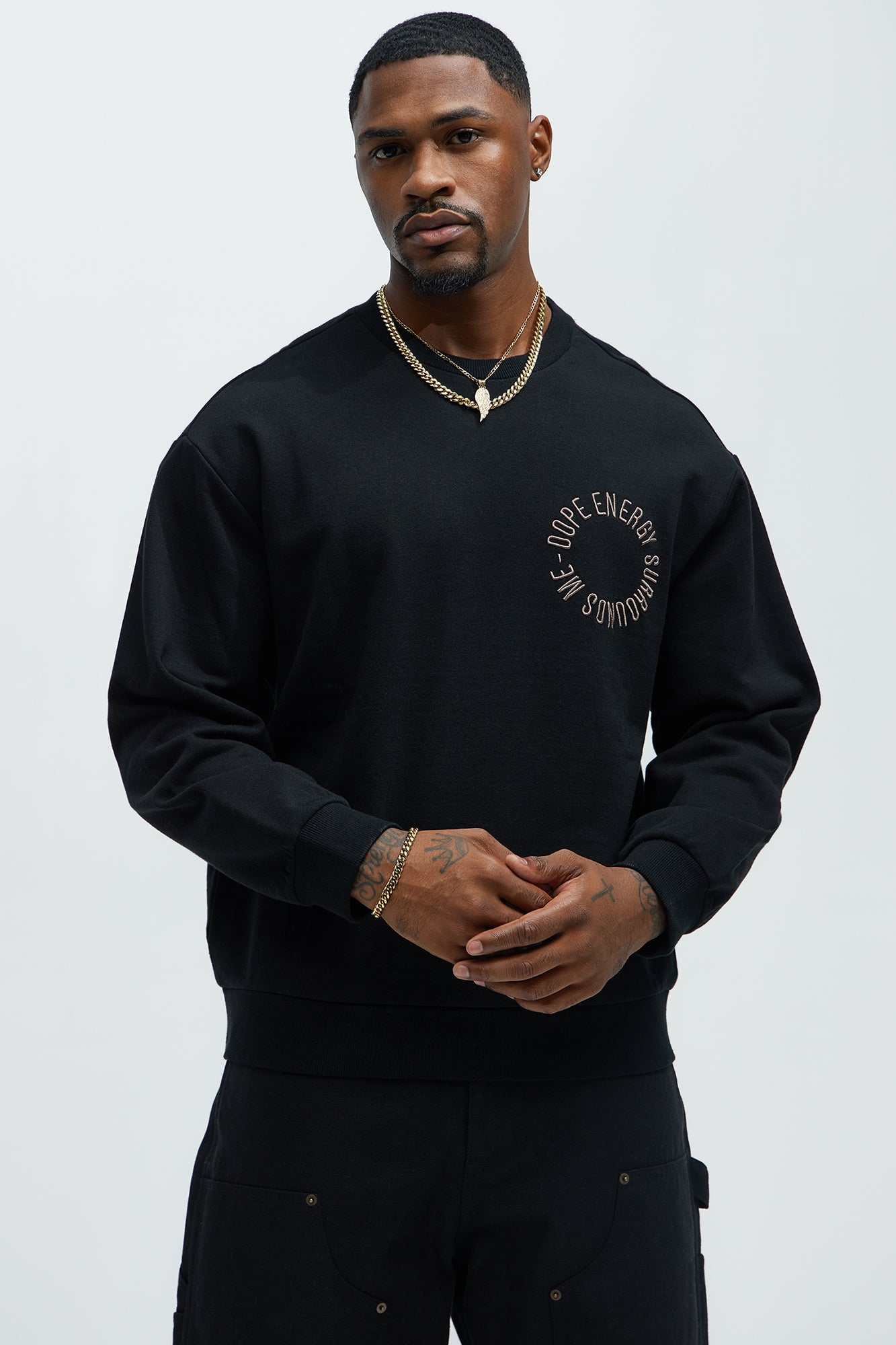 Tayson Dope Energy Crewneck Sweatshirt - Black