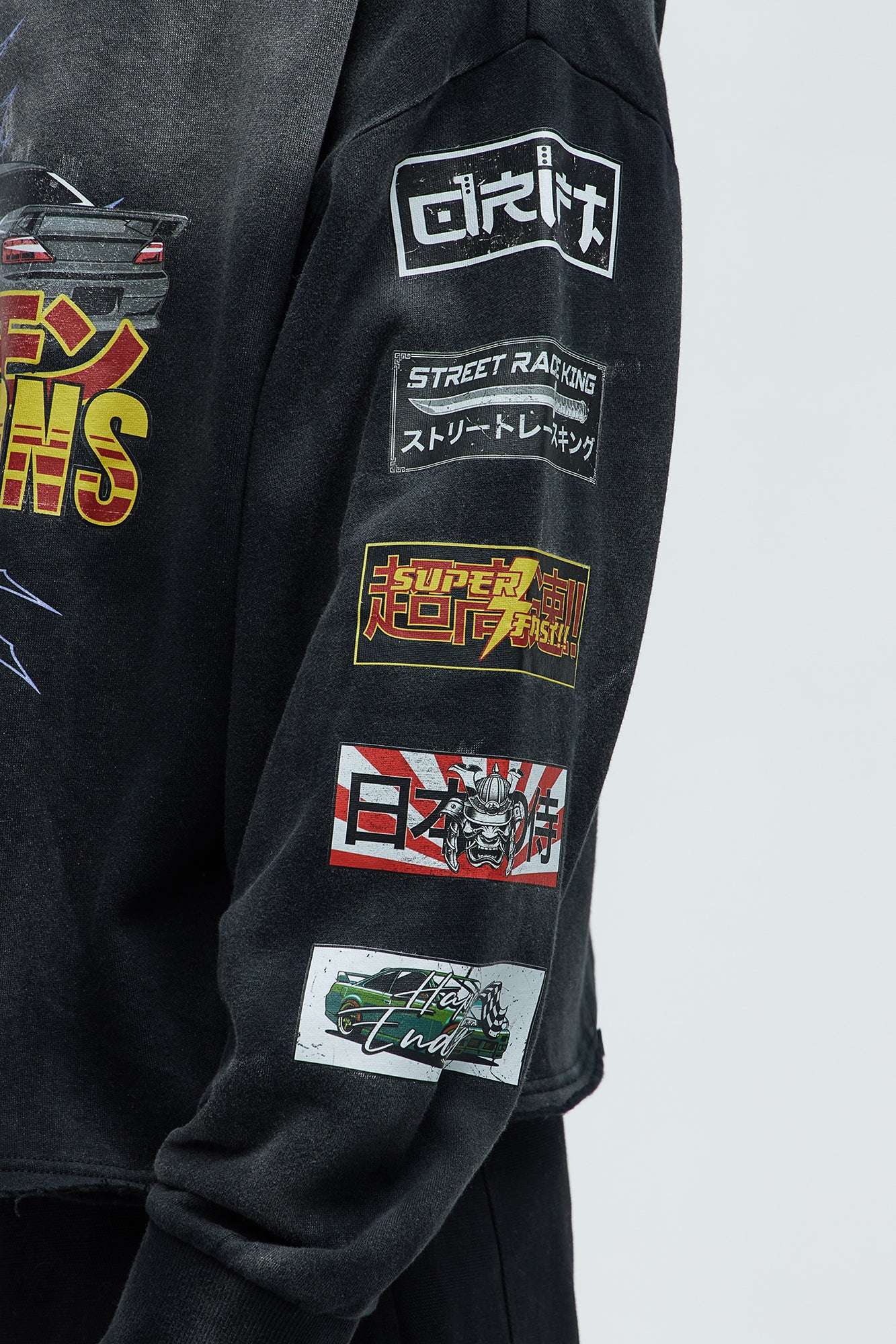 Tayson Speed Demons Boxy Hoodie - Black Wash