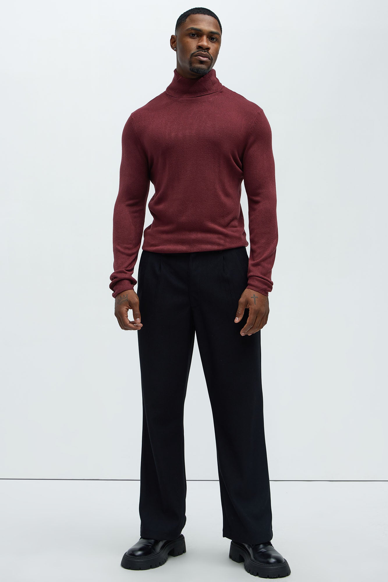 DeAngelo Turtleneck Sweater - Burgundy