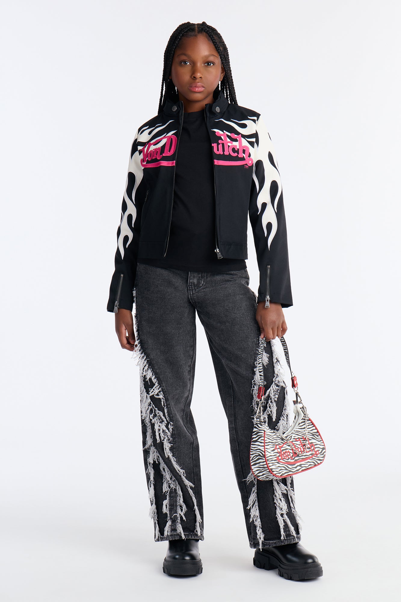 Mini Von Dutch Flames Moto Jacket - Black