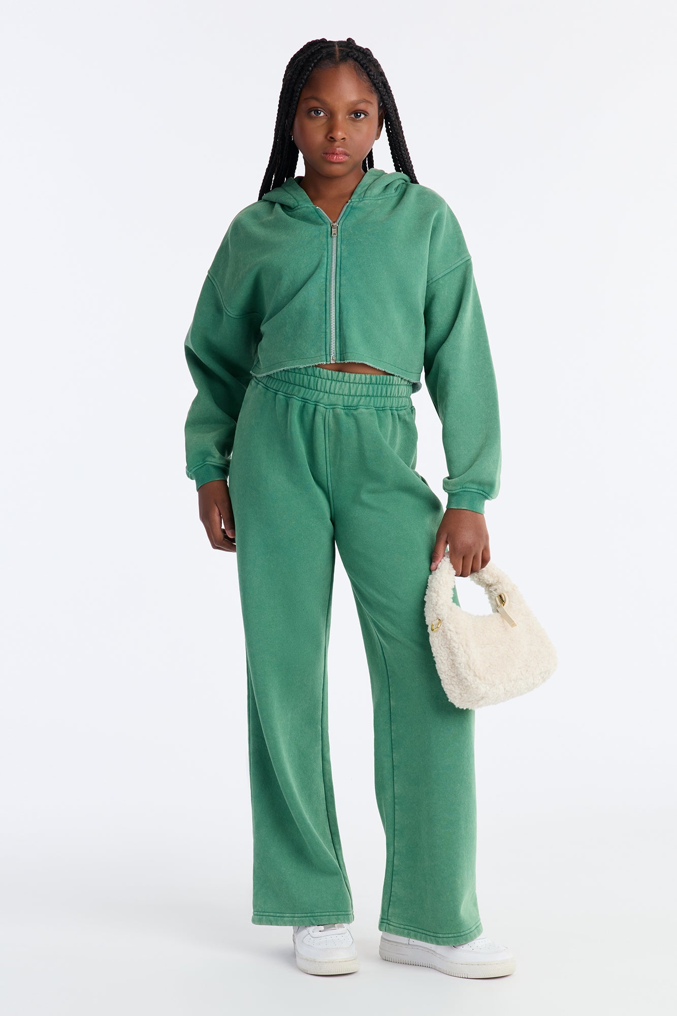 Mini On The Go Fleece Pant Set II - Green