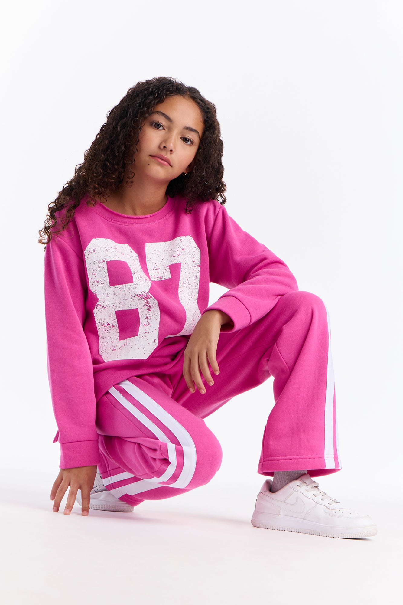 Mini Eighty Seven Fleece Pant Set - Pink