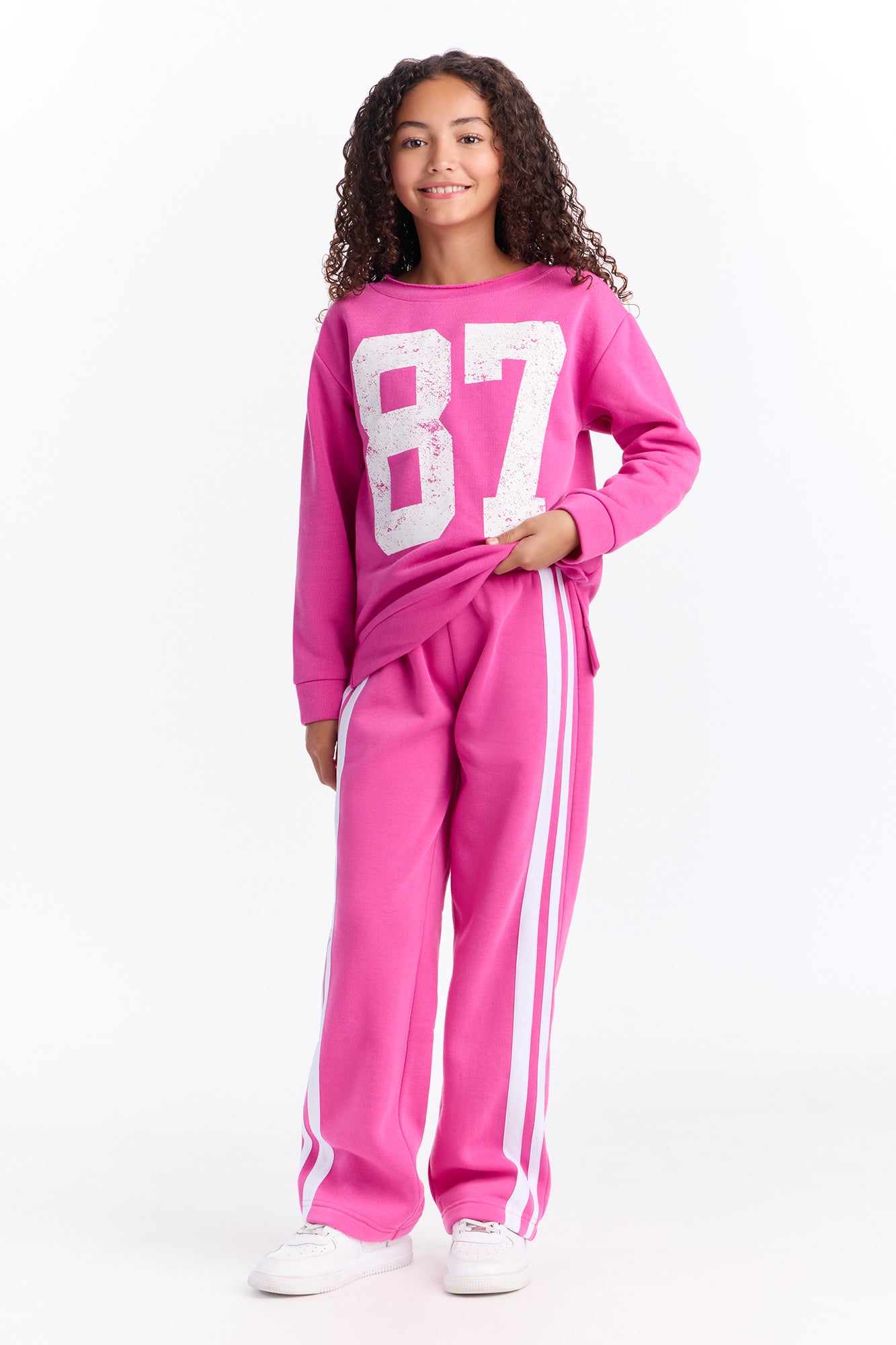 Mini Eighty Seven Fleece Pant Set - Pink