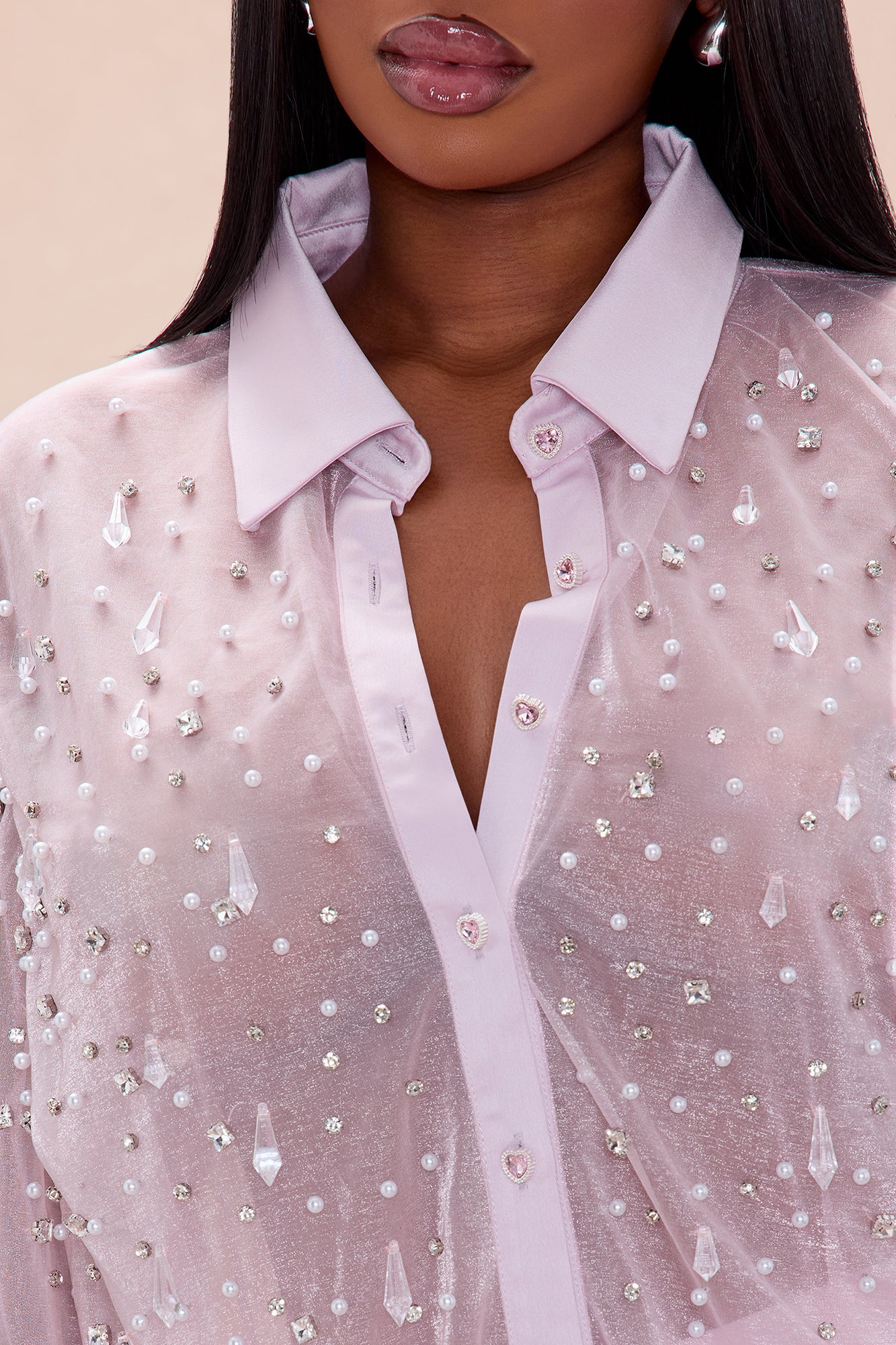 Athena Embellished Pant Set - Pink