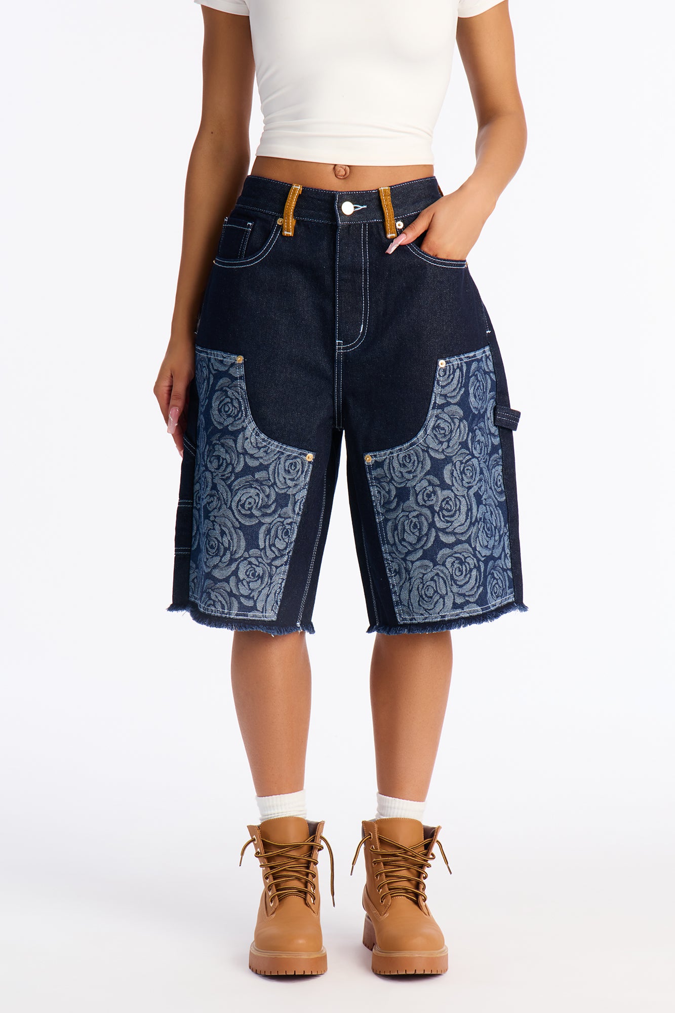 Essex Loose Utility Jorts - Dark Denim