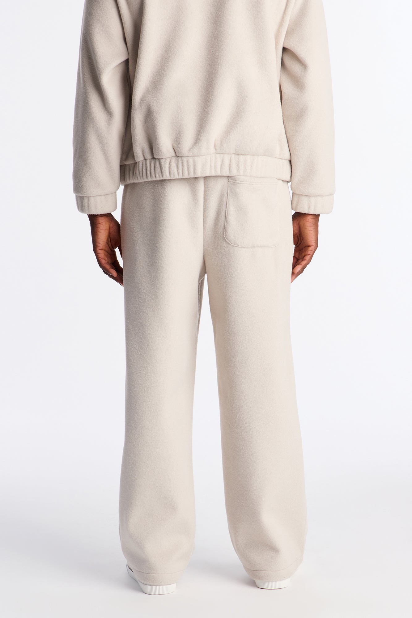 Fuzzy Textured Premium Straight Pants - Stone