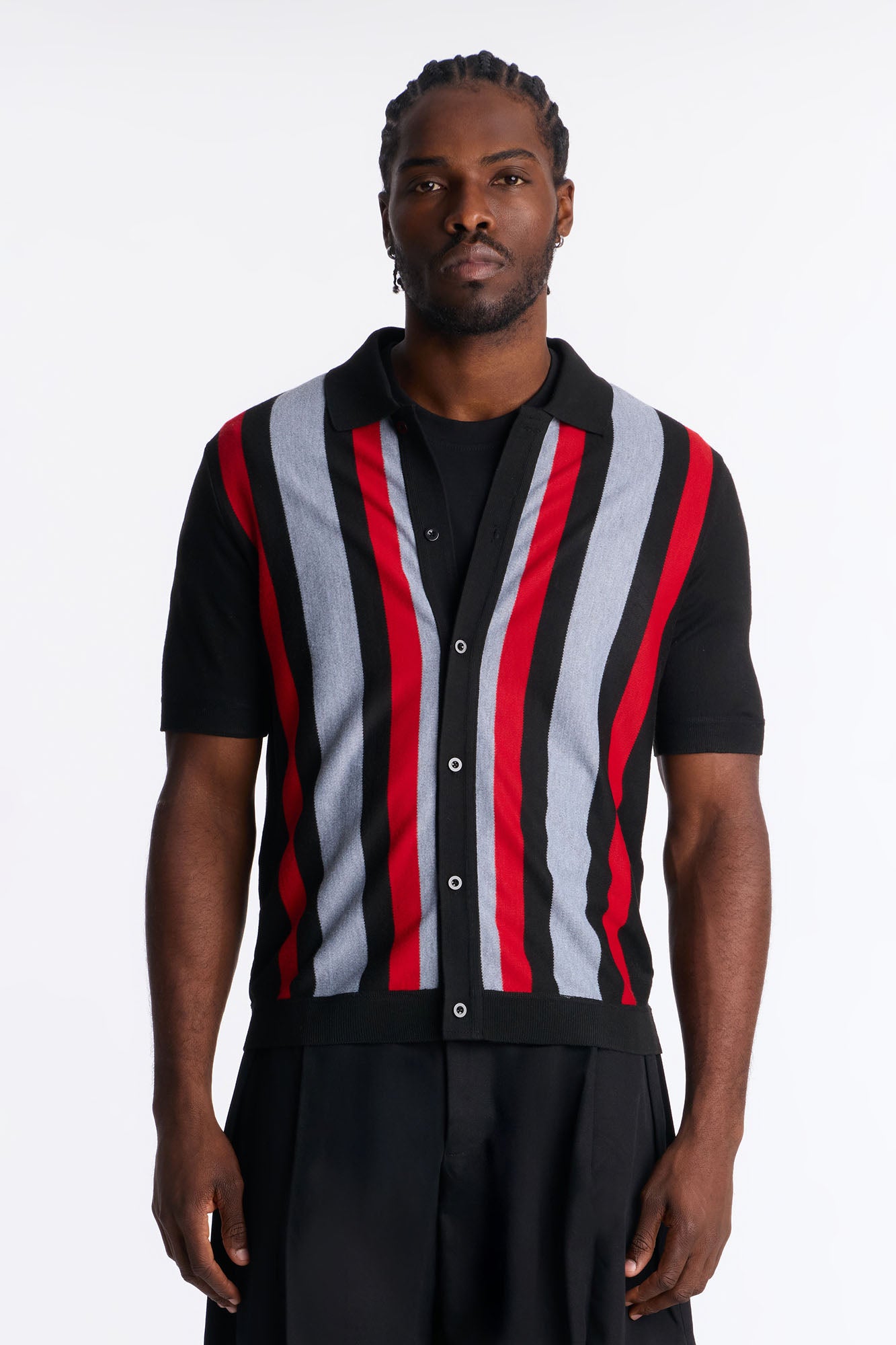 Sundown Lounge Button Up - Black/Grey