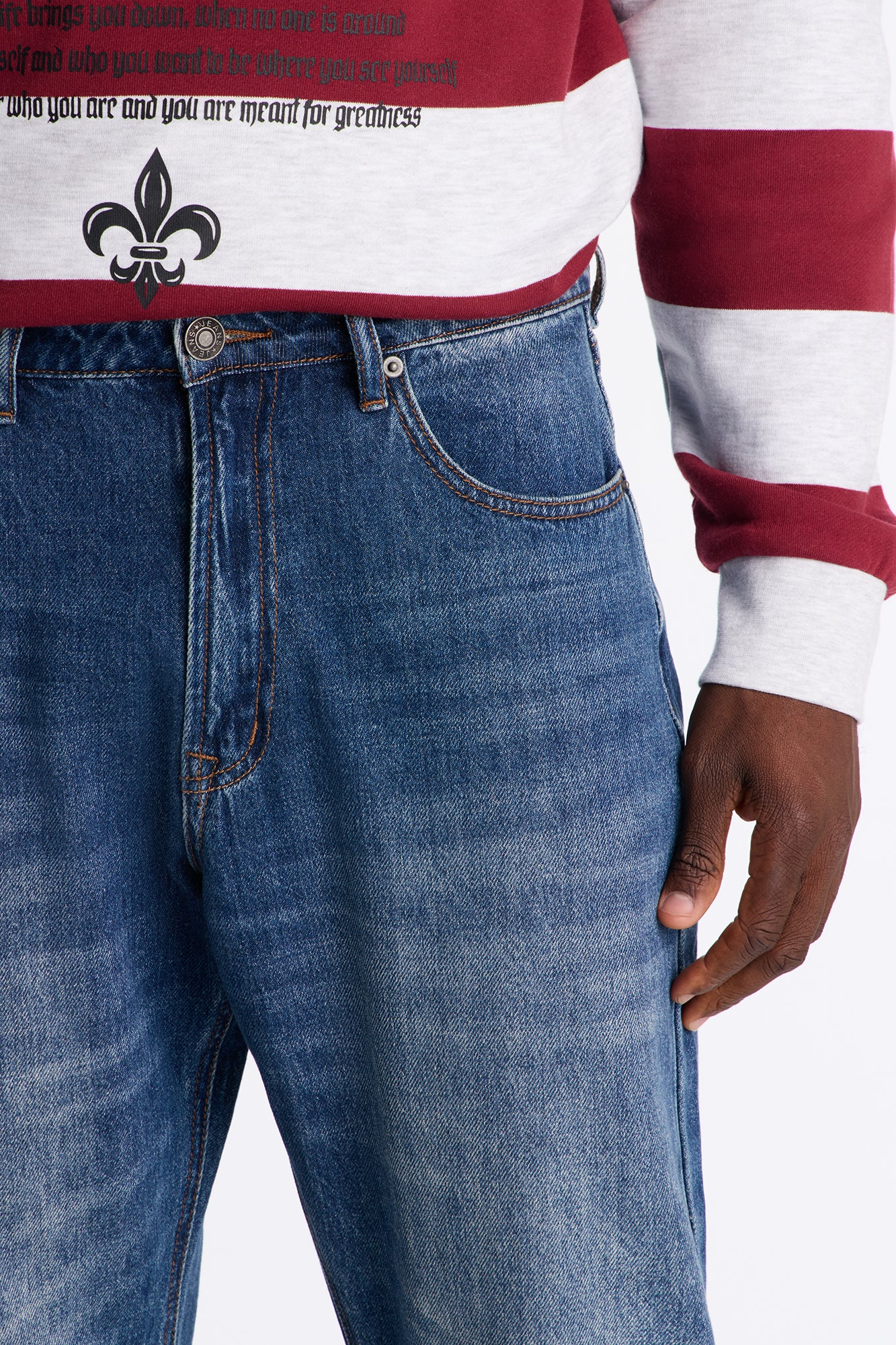Straight Flare Leman Jean - Medium Blue Wash