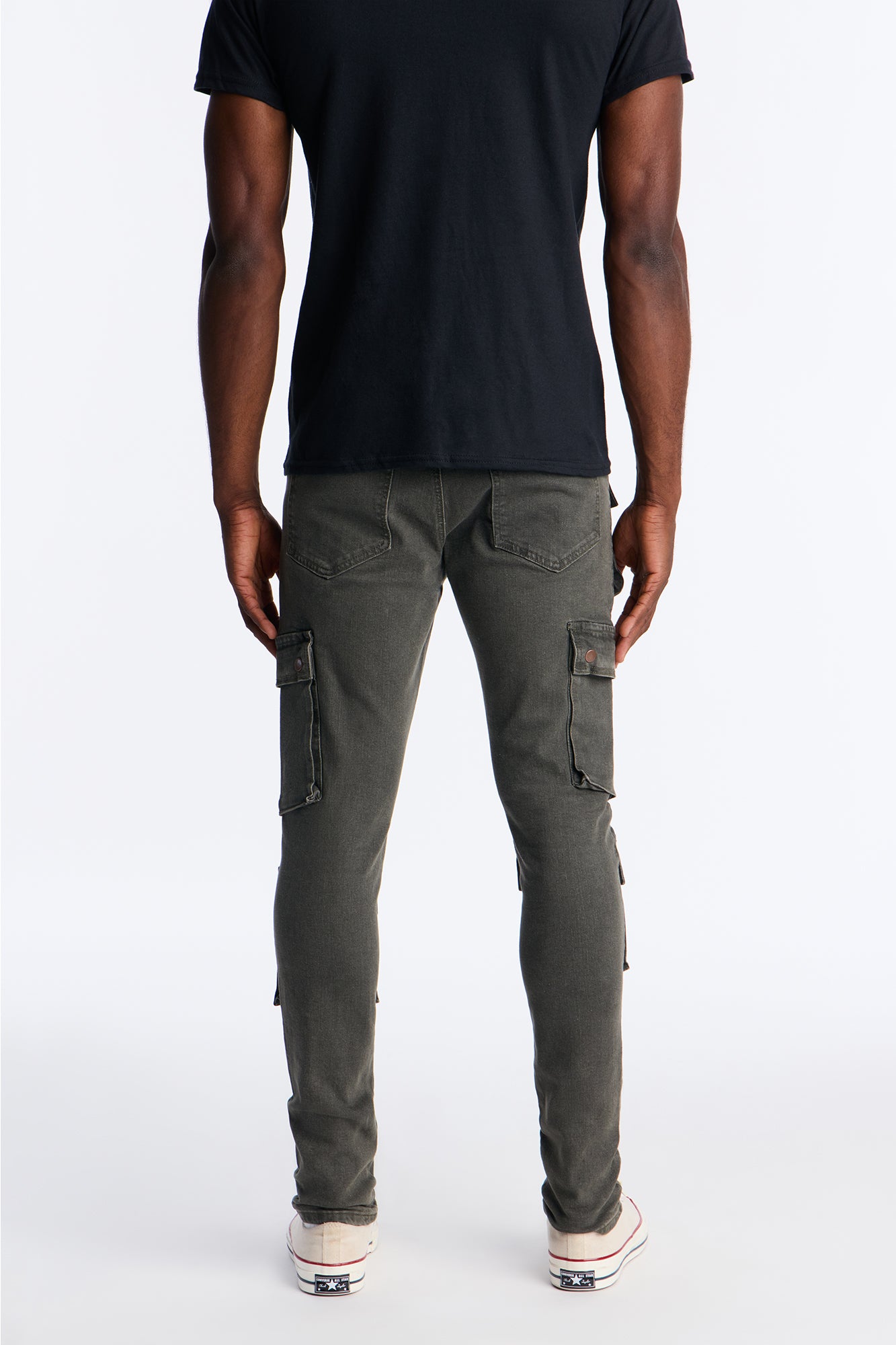 Stacked Skinny Back To Back Cargo Jean - Olive