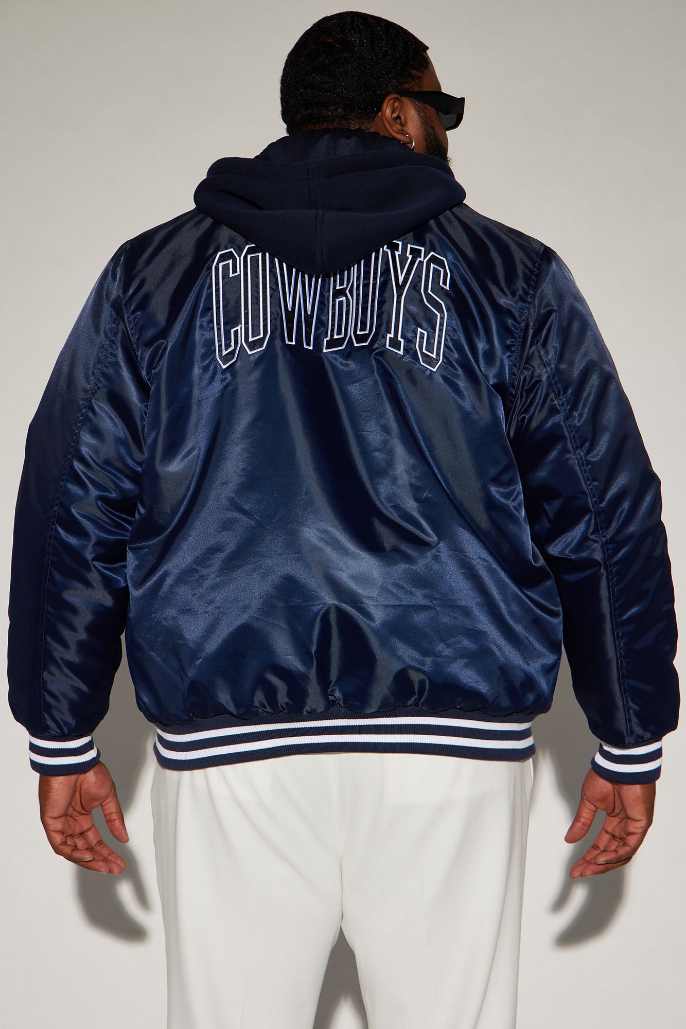 Cowboys Hooded Bomber Jacket - Navy
