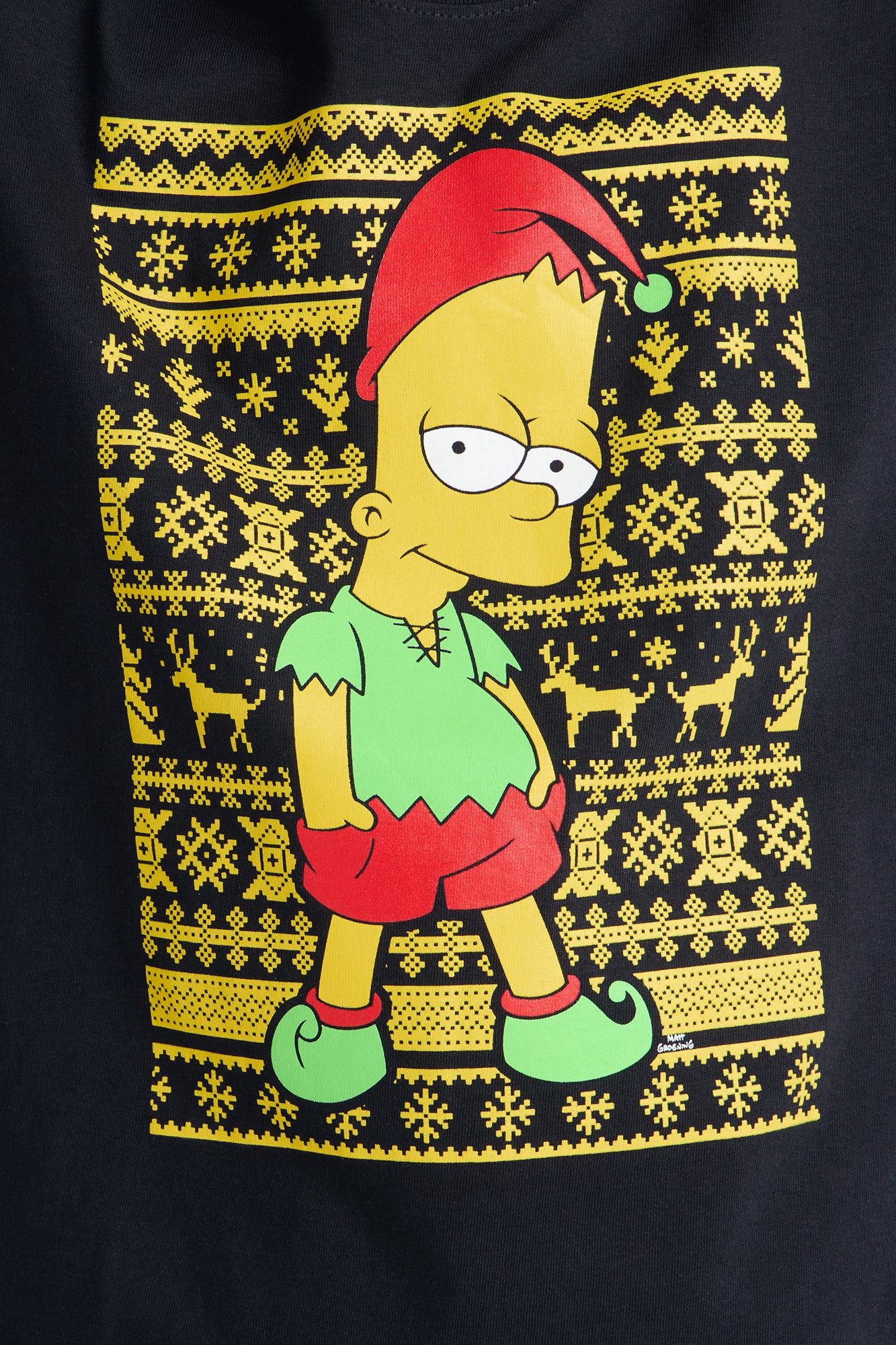 Mini Bart Simpson Fair Isle Short Sleeve Tee - Black