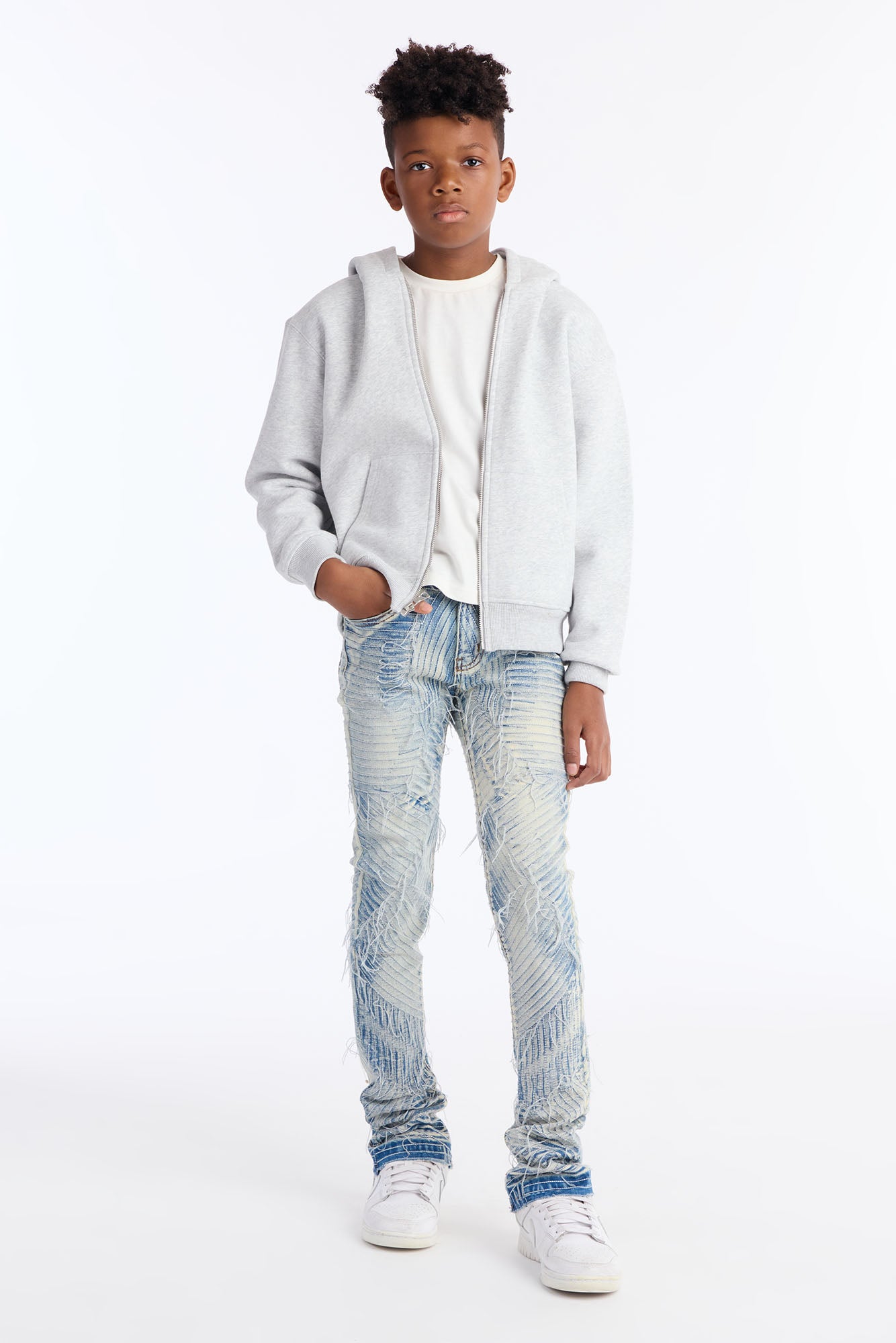 Mini All Around Me Printed Jeans - Light Blue Wash