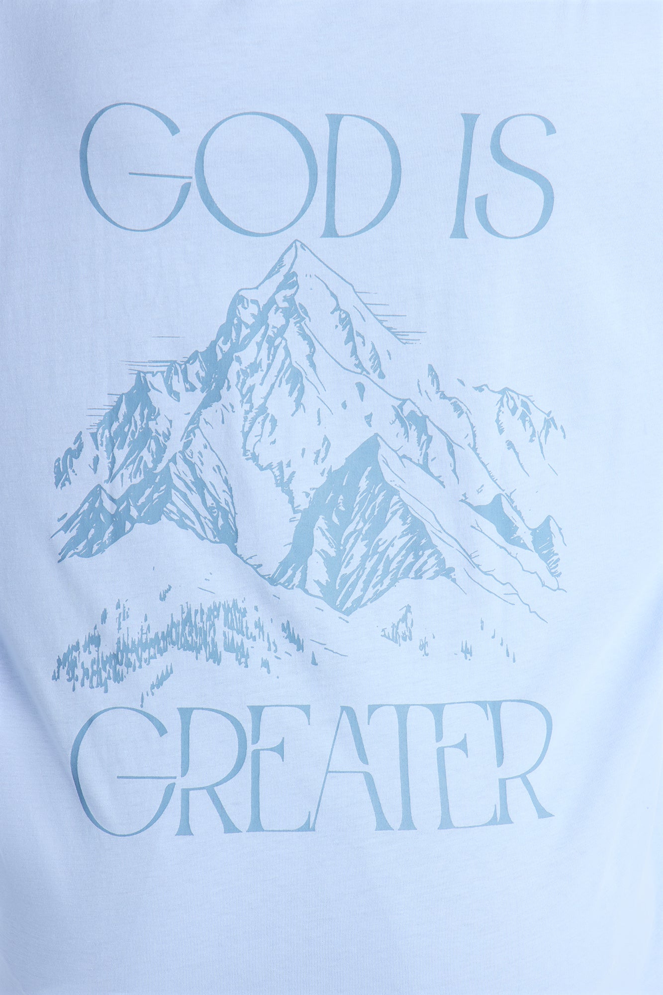 God Is Greater Oversize Long Sleeve Tee - Light Blue