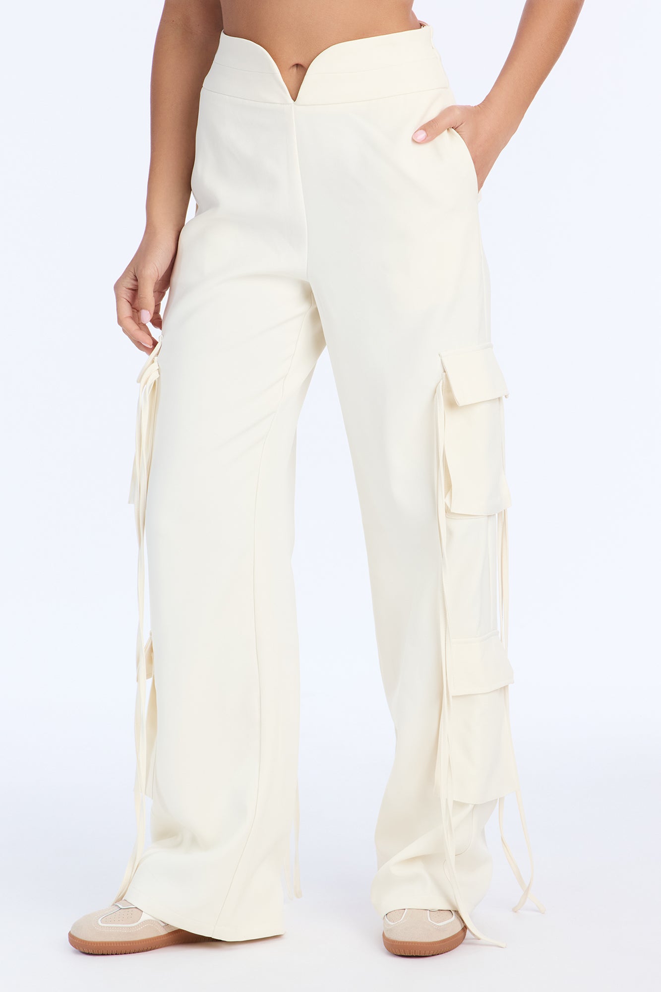 Morgan V Waist Cargo Pants 33 - Ivory
