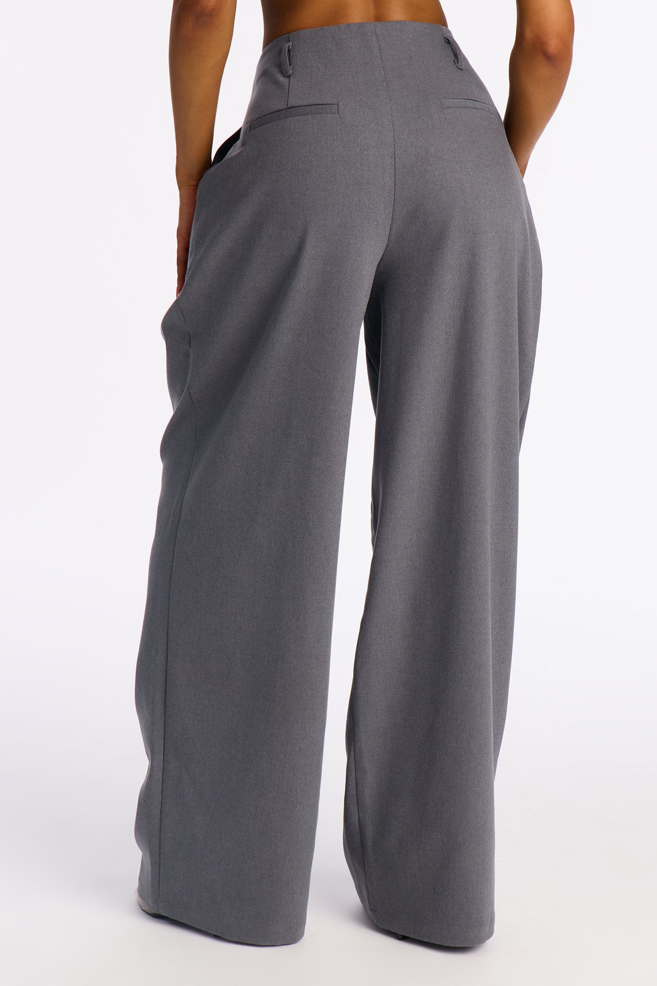 Financial Goals Wide Leg Trouser Pant 32″ - Charcoal