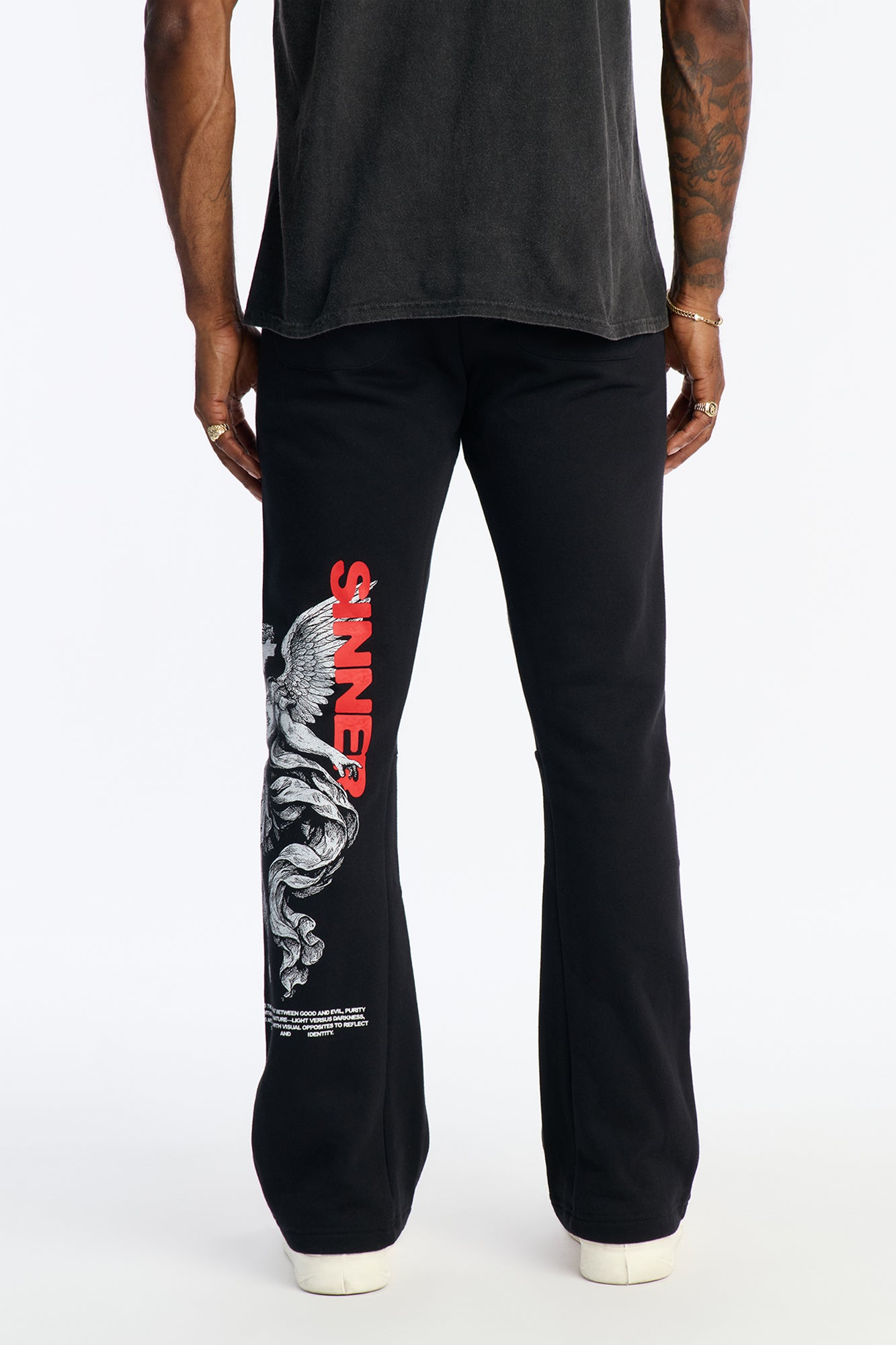 Saint Or Sinner Flared Sweatpants - Black