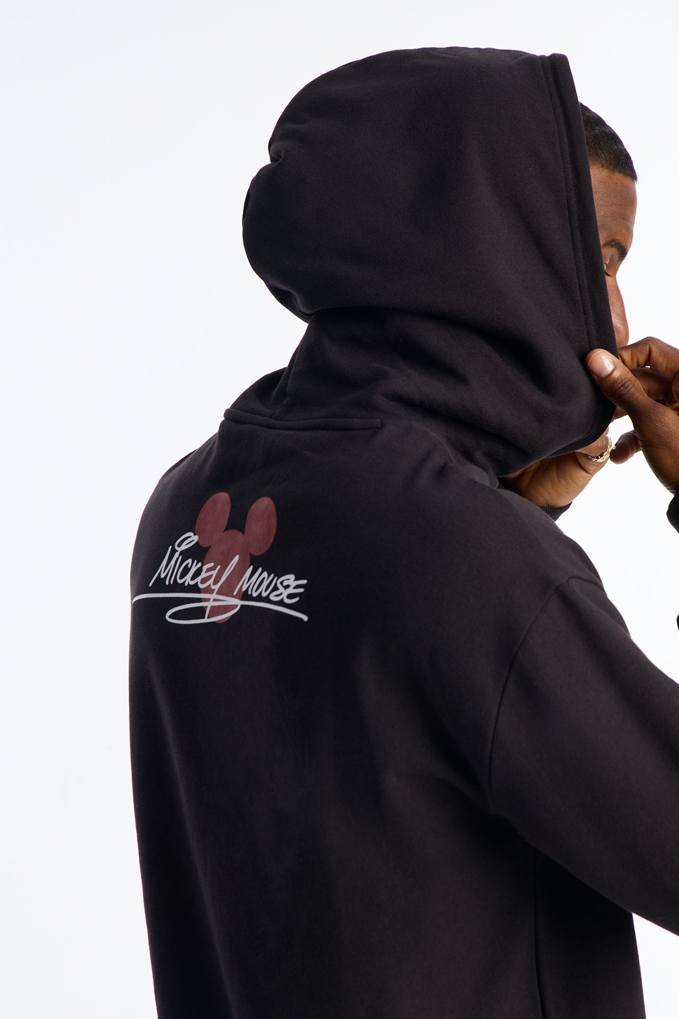 Disney Mickey Patch Hoodie - Black Wash