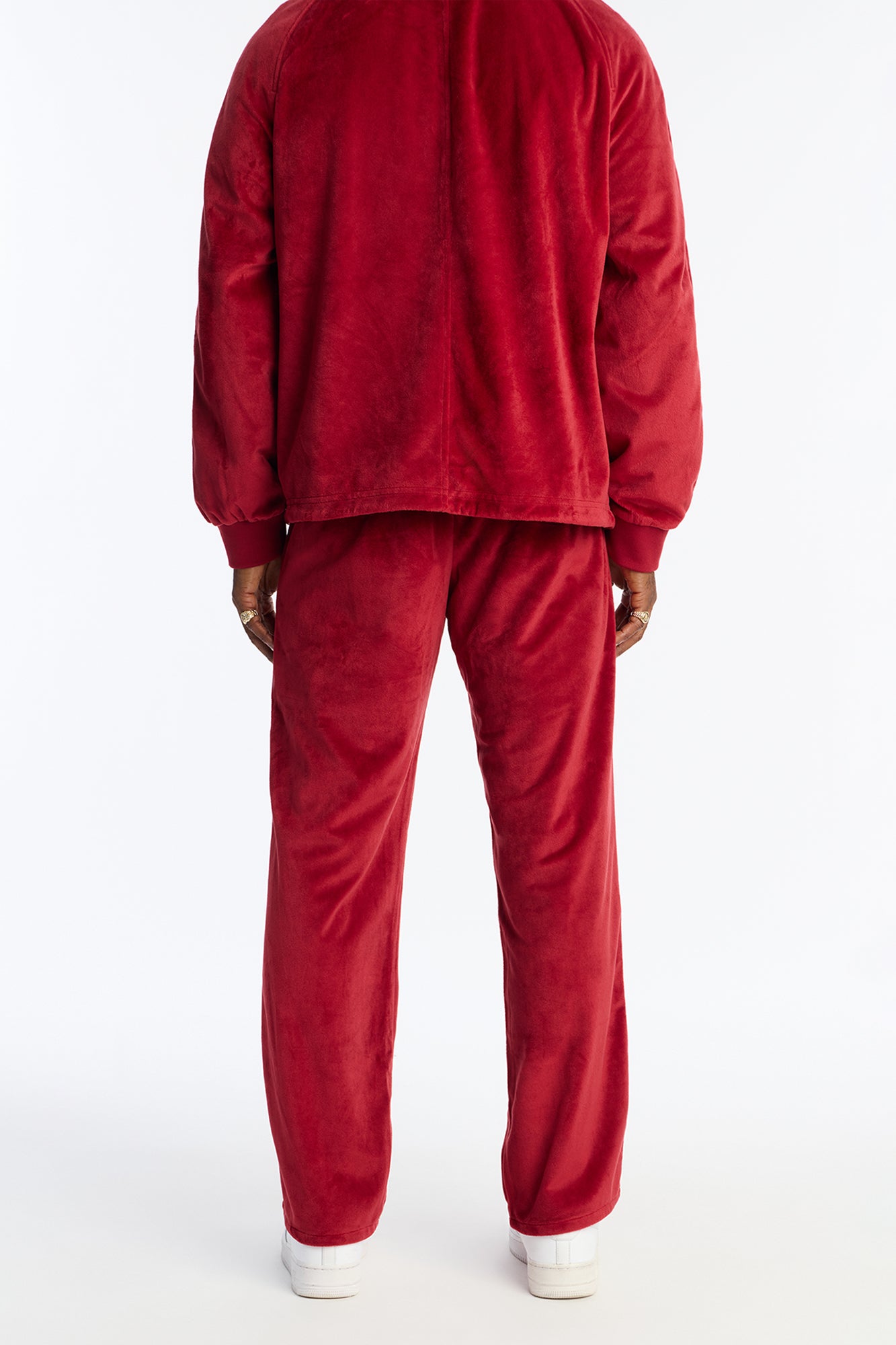 Straight Velour Pant - Burgundy