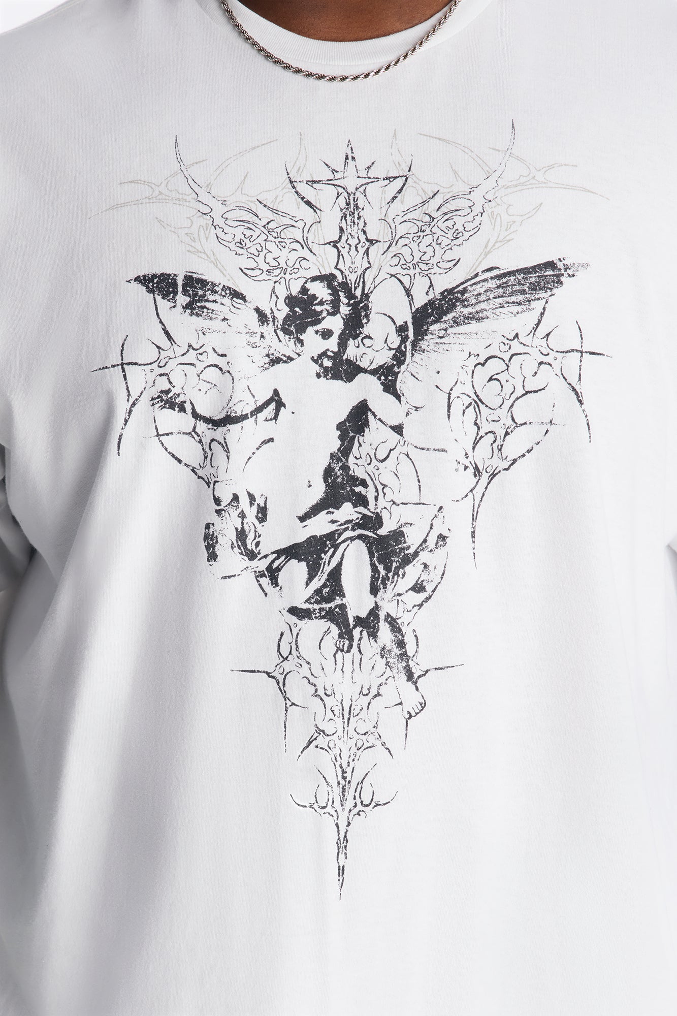 Angelic Thermal Twofer Tee - White/combo