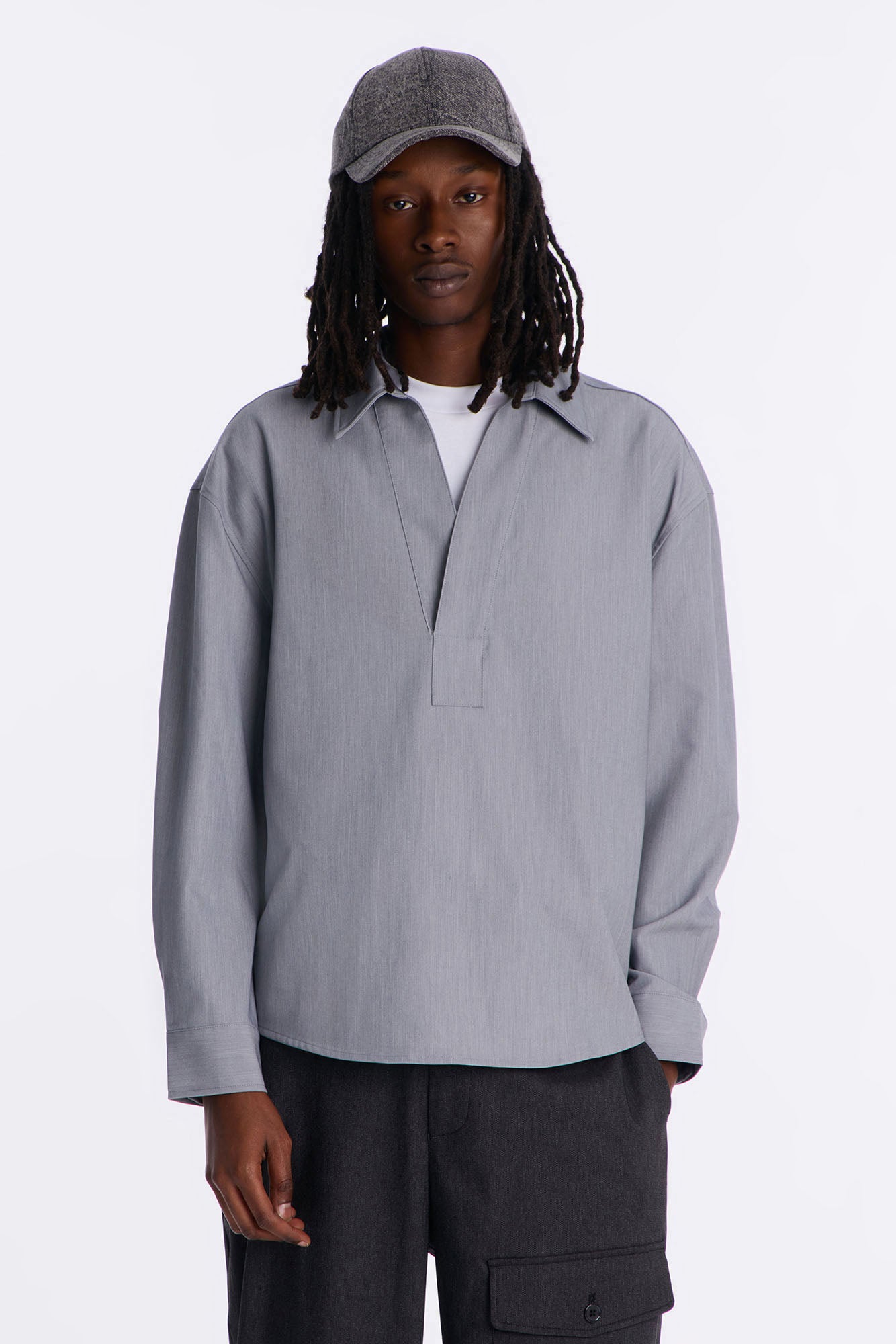 Relaxed Apex Chevron Tailored Shirt - Grey