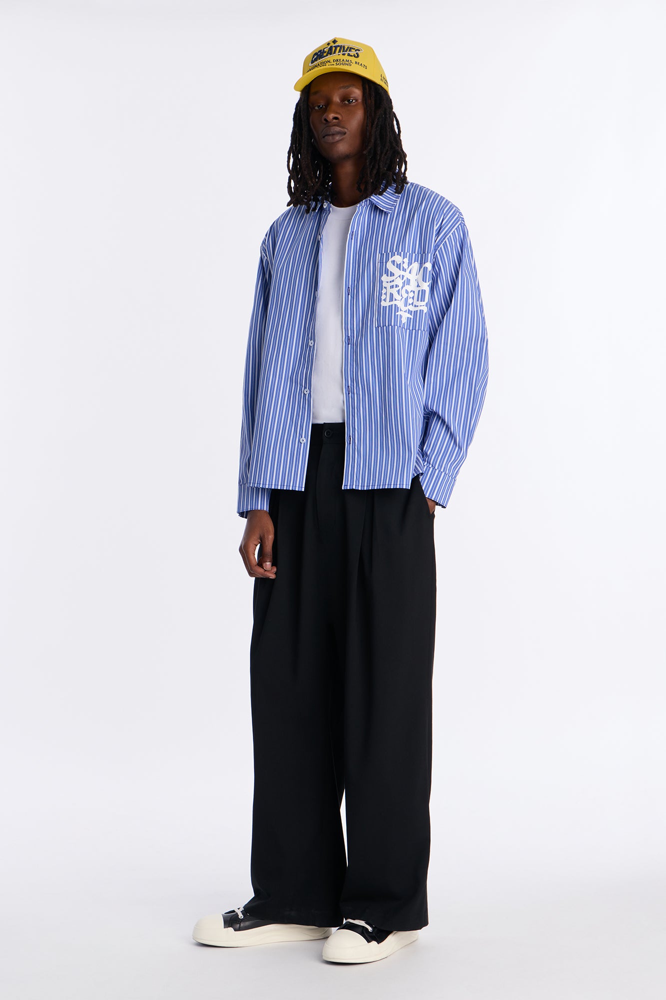 Santos Striped Button Up Shirt - Blue/combo