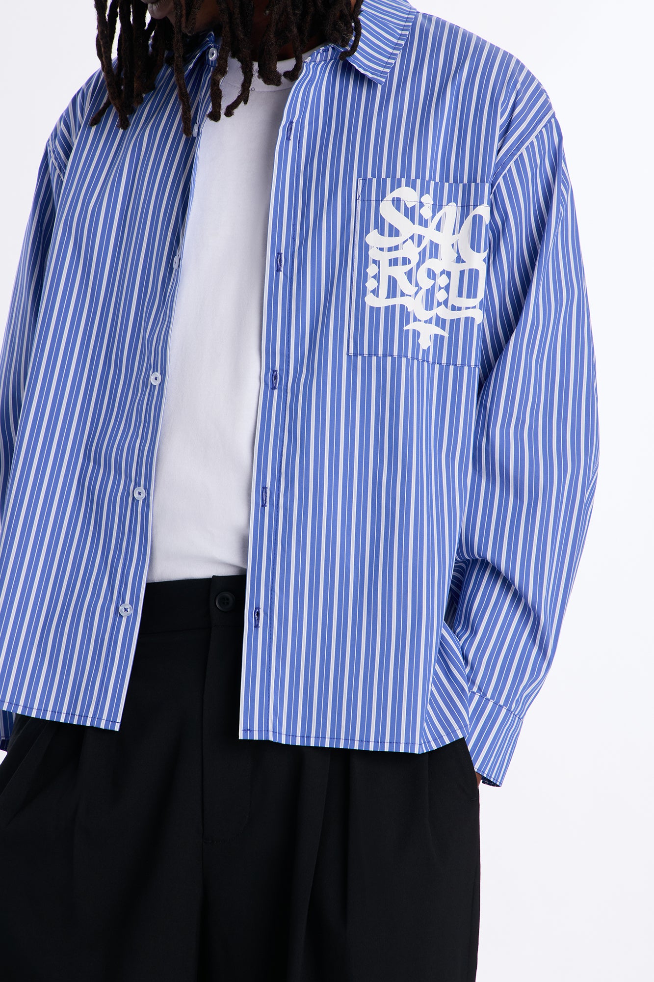 Santos Striped Button Up Shirt - Blue/combo
