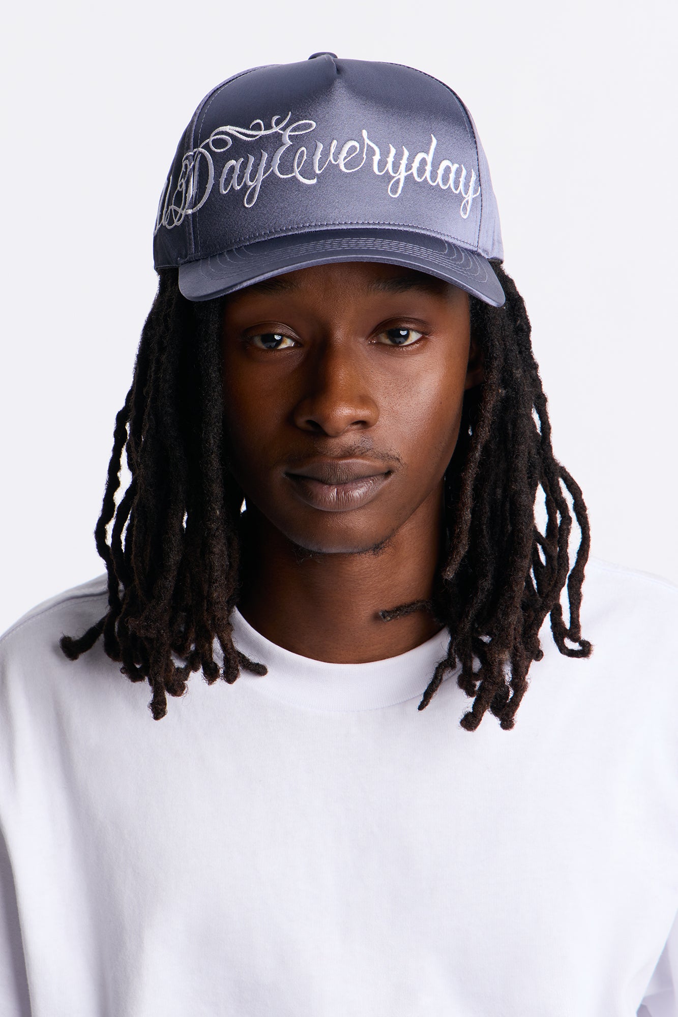 All Day Satin Structured Snapback Hat - Dark Grey