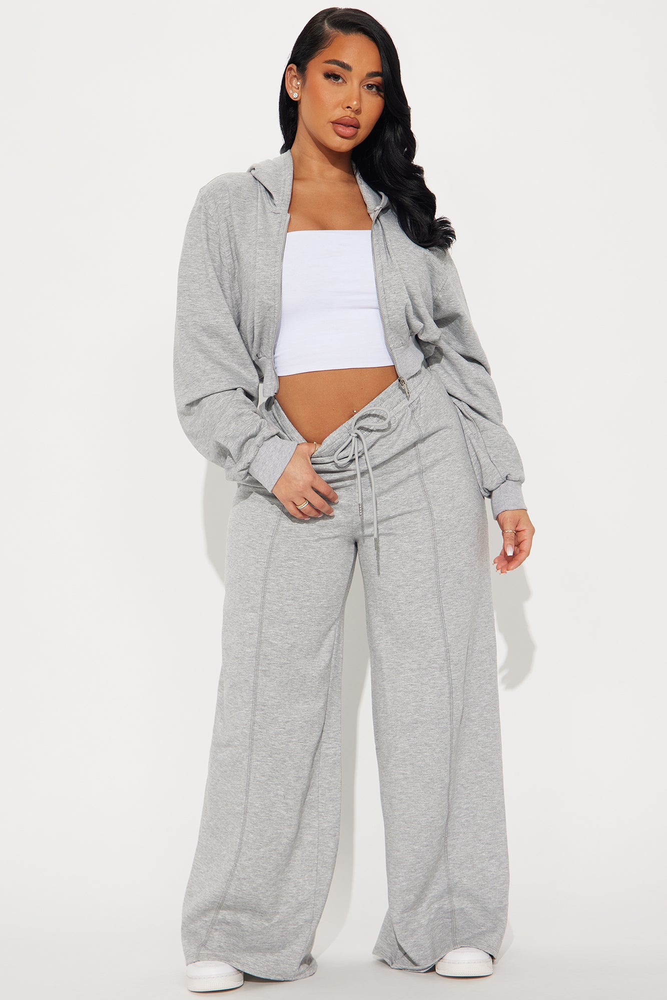 Savannah Fleece Pant Set - Heather Grey